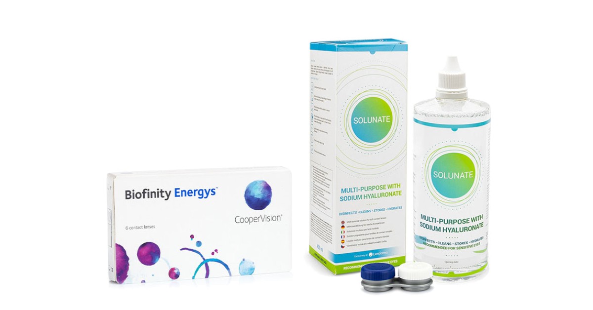 Biofinity Energys (6 Linsen) + Solunate Multi-Purpose 400 ml mit Behälter