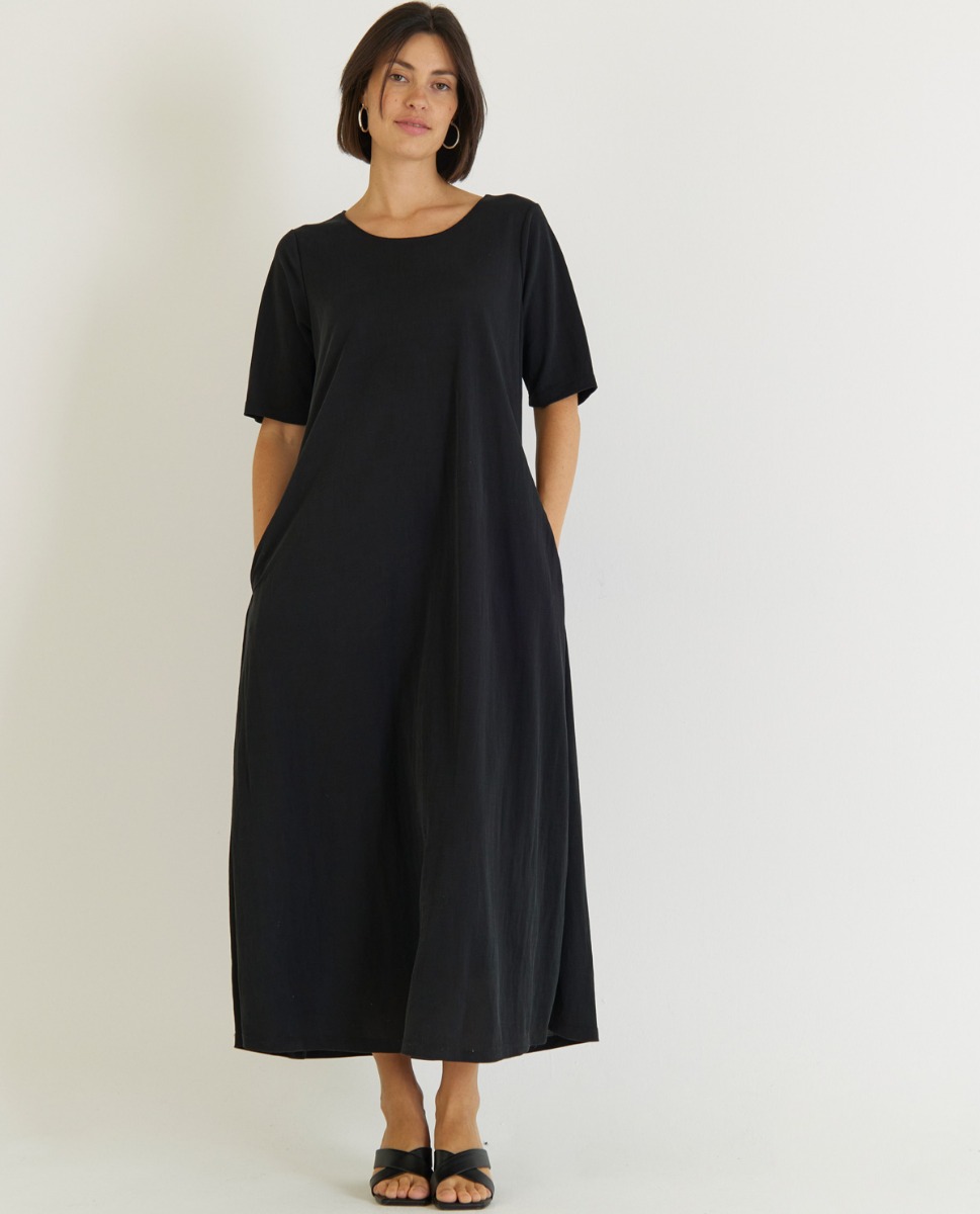 Maxikleid in Schwarz aus Modalmix
