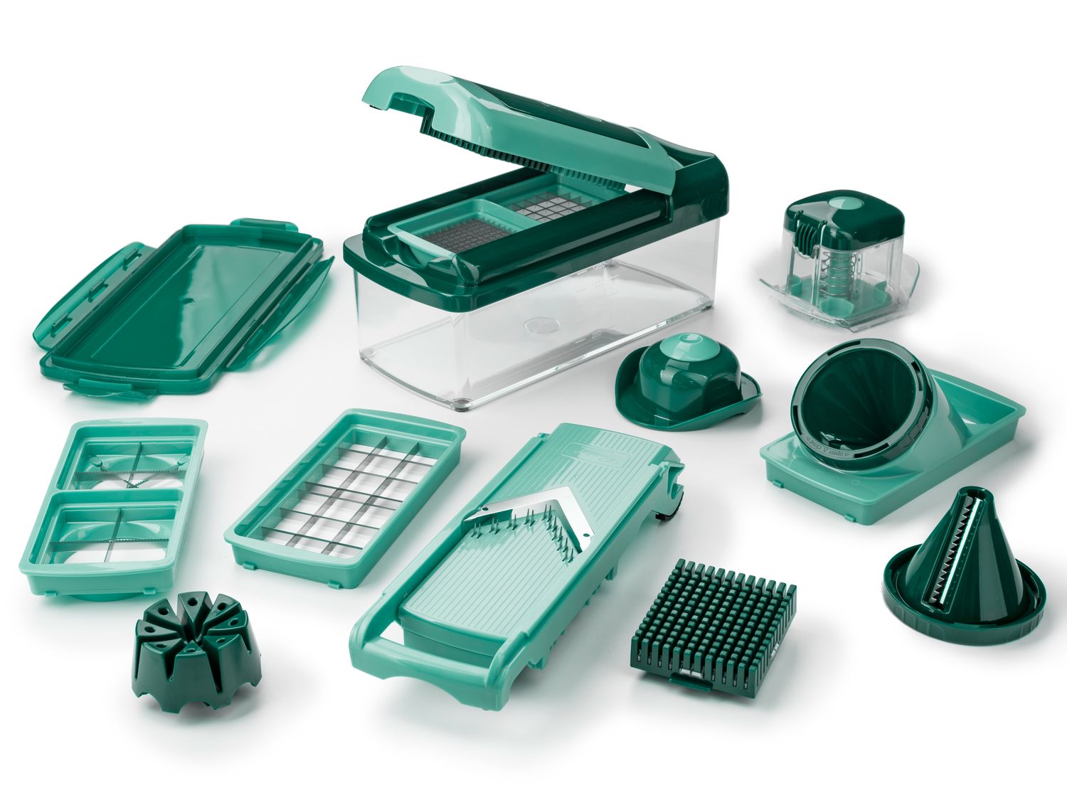 Genius Nicer Dicer »Fusion Smart«, 16-teilig, 1,25 l Auffangbehälter, Klingen aus Edelstahl