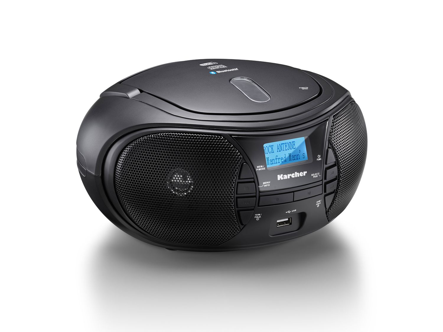 Karcher RR 5028D tragbares CD Radio (CD-Player, DAB+ Radio, Bluetooth, Batterie/Netzbetrieb, USB)