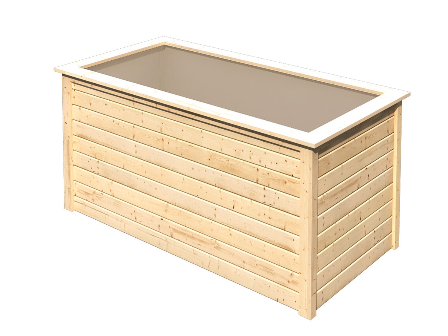Karibu Hochbeet »Lyss«, aus Holz, mit Folie (naturbelassen, Groß)