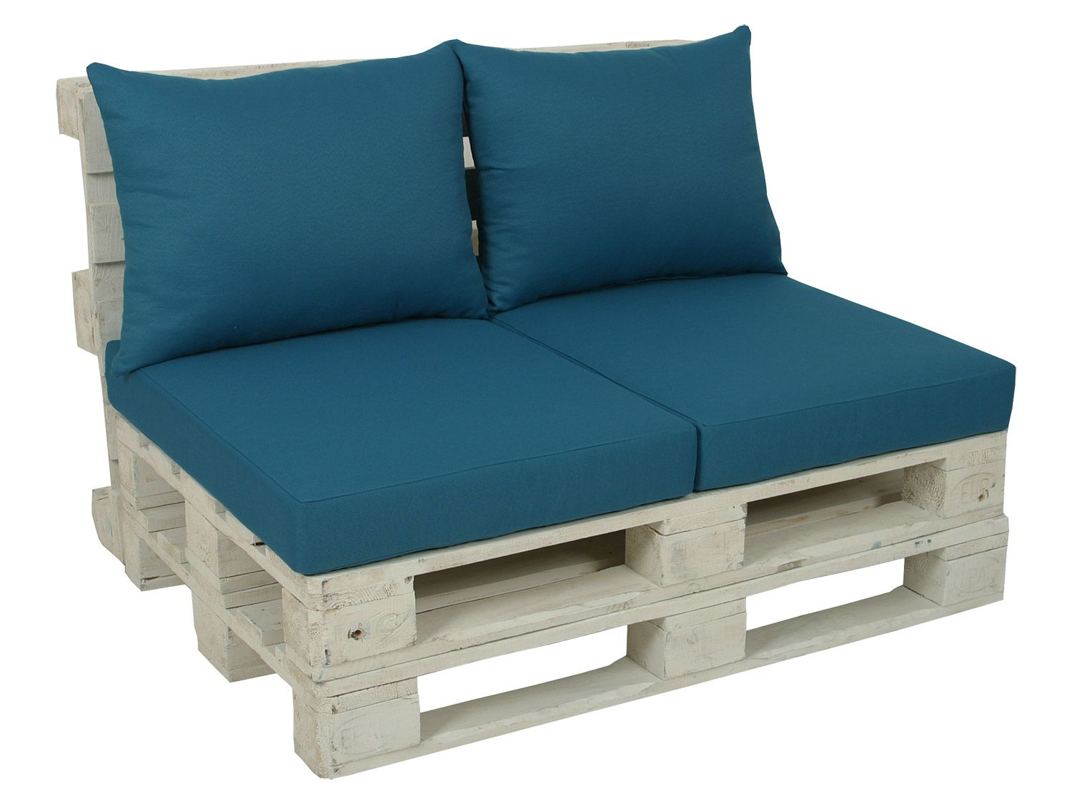 GO-DE Textil Loungemöbel Paletten-Kissen Lounge Kissen 2-teilig wasserabweisend (petrol)
