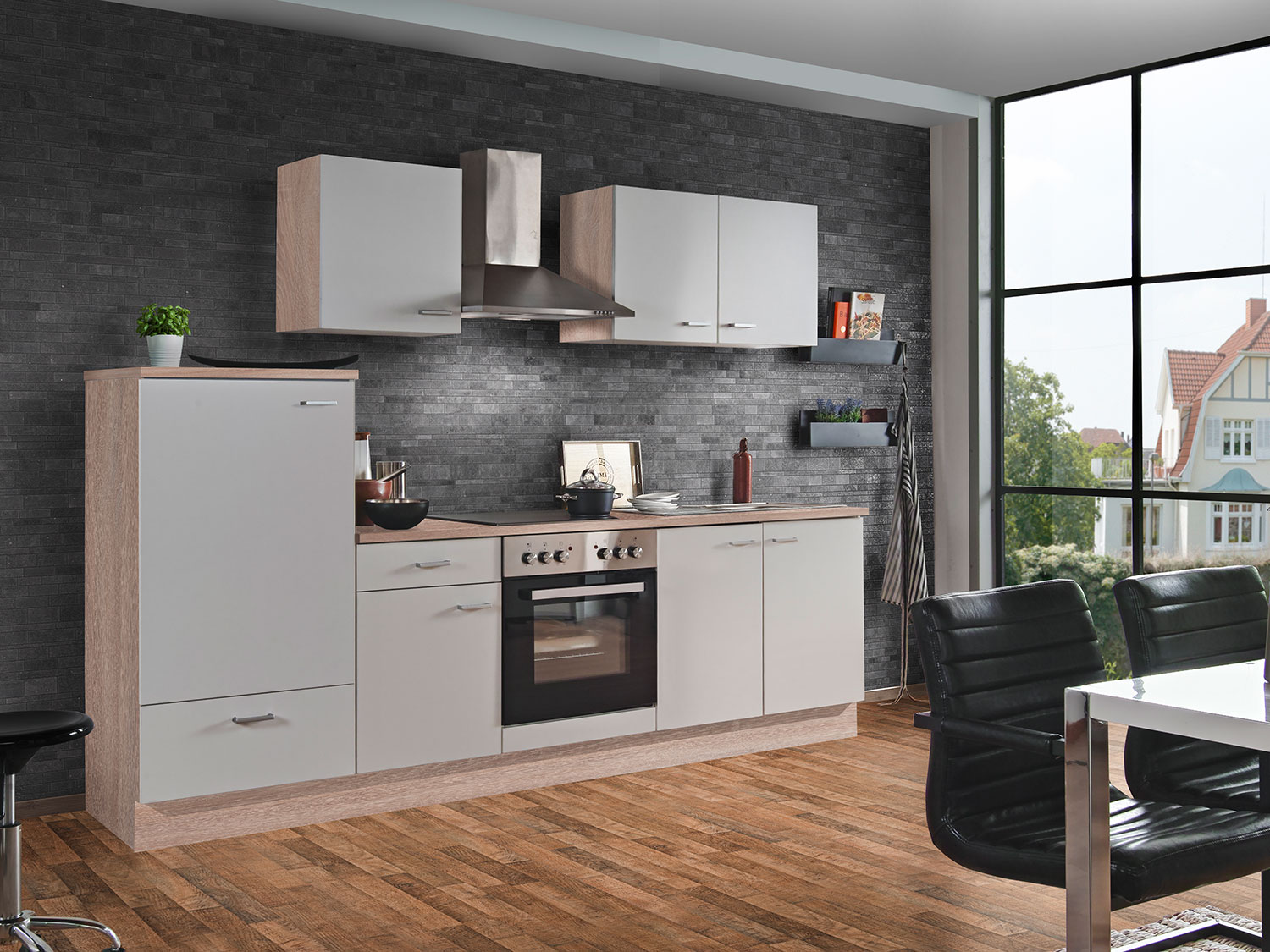 Menke Küchenblock Classic Leerblock 270/280/300/310cm (frei Bordsteinkante, Weiss, 270 cm (ohne GS-Blende))''