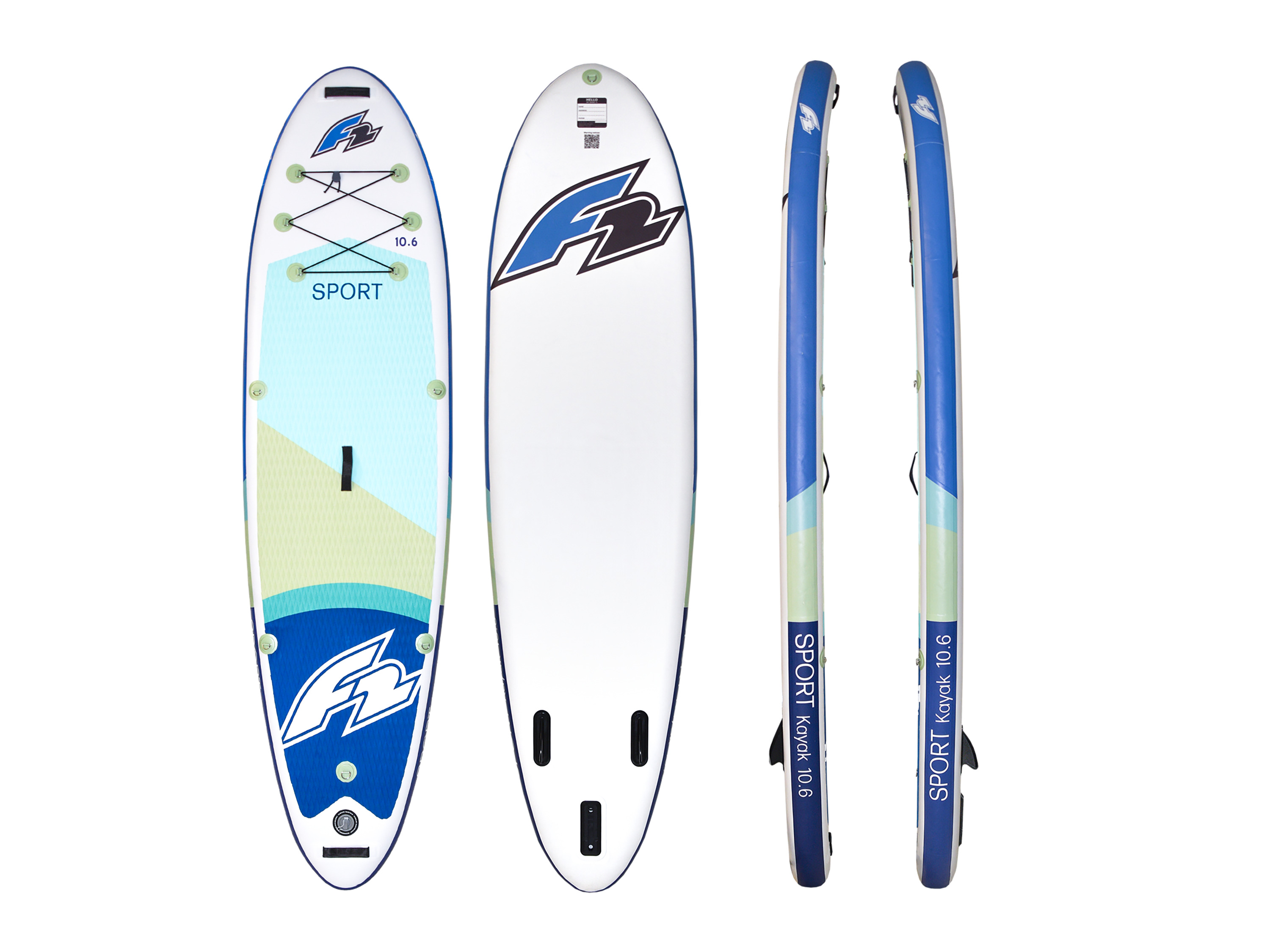F2 SUP Allround ''Sport Kajak'', 2-in-1 Kajak-Funktion, max. Belastung 190 kg''