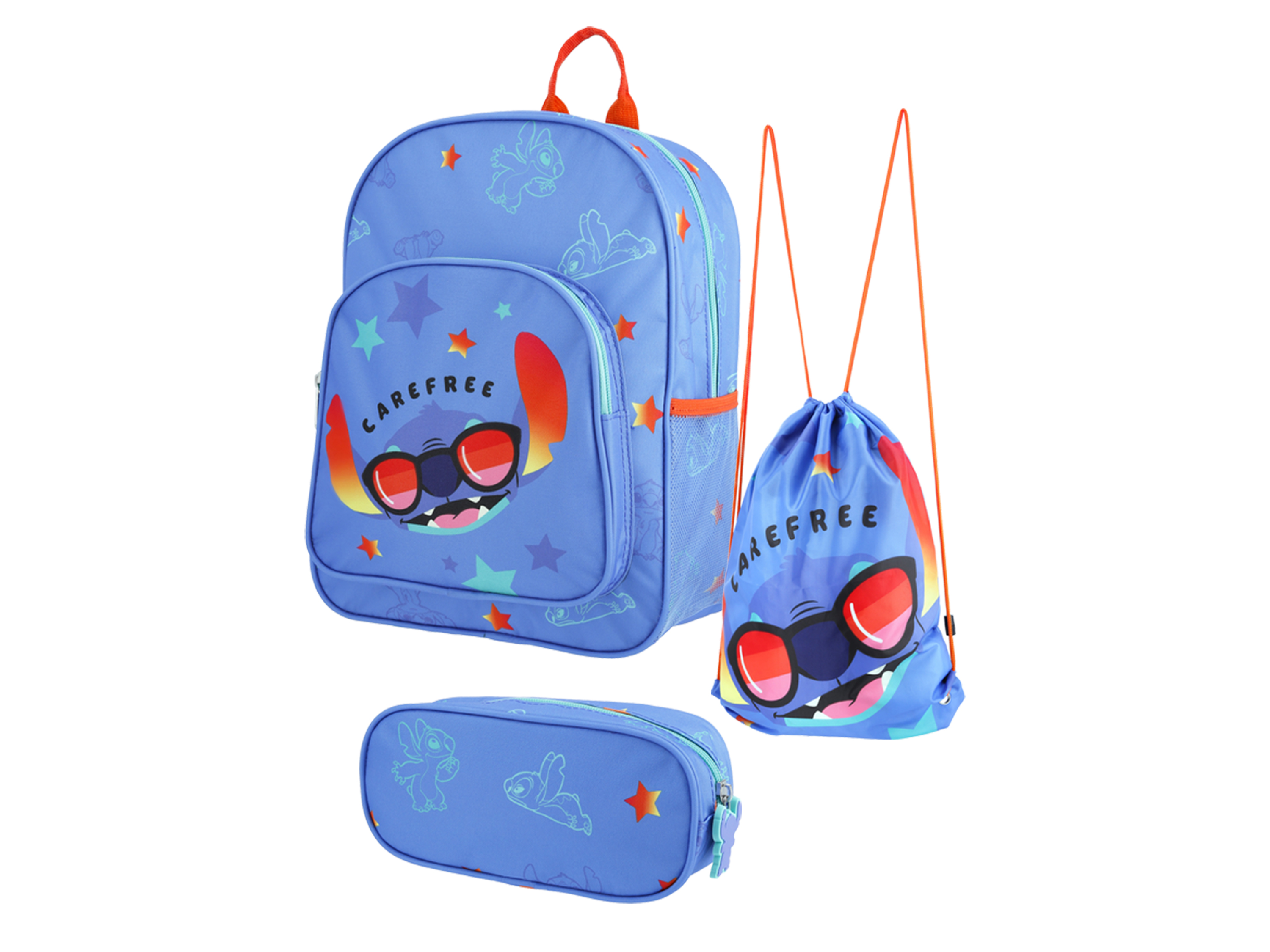 Rucksack mit Turnbeutel und Federmäppchen »Vaiana / Spiderman / Stitch« (Spidey)''