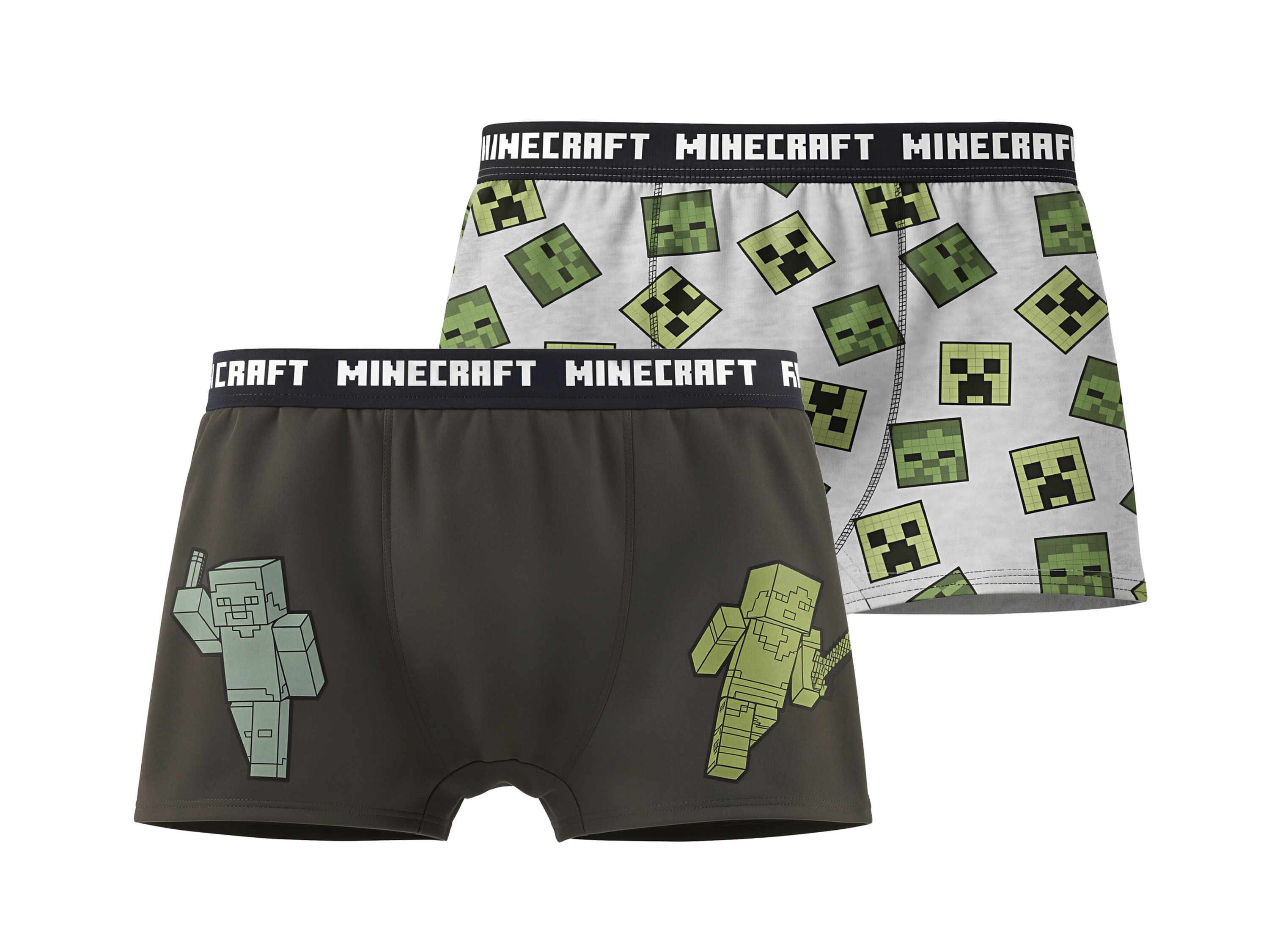Jungen Boxershorts Doppelpack »Minecraft & Pokémon« (anthrazit/grün, 122/128)