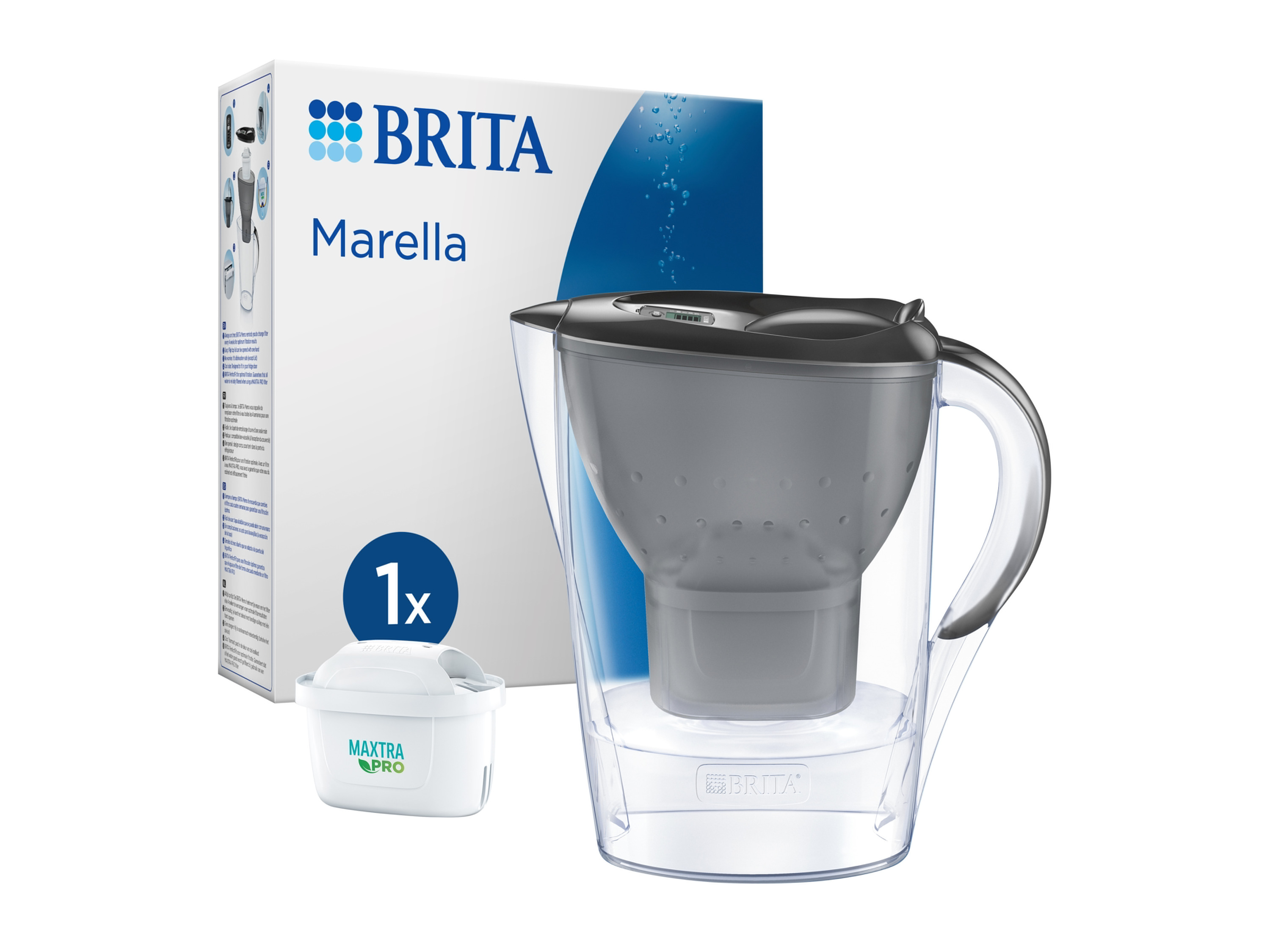 BRITA Wasserfilter Kanne Marella graphit inkl . 1x MAXTRA PRO All-in 1 Filterkartusche''