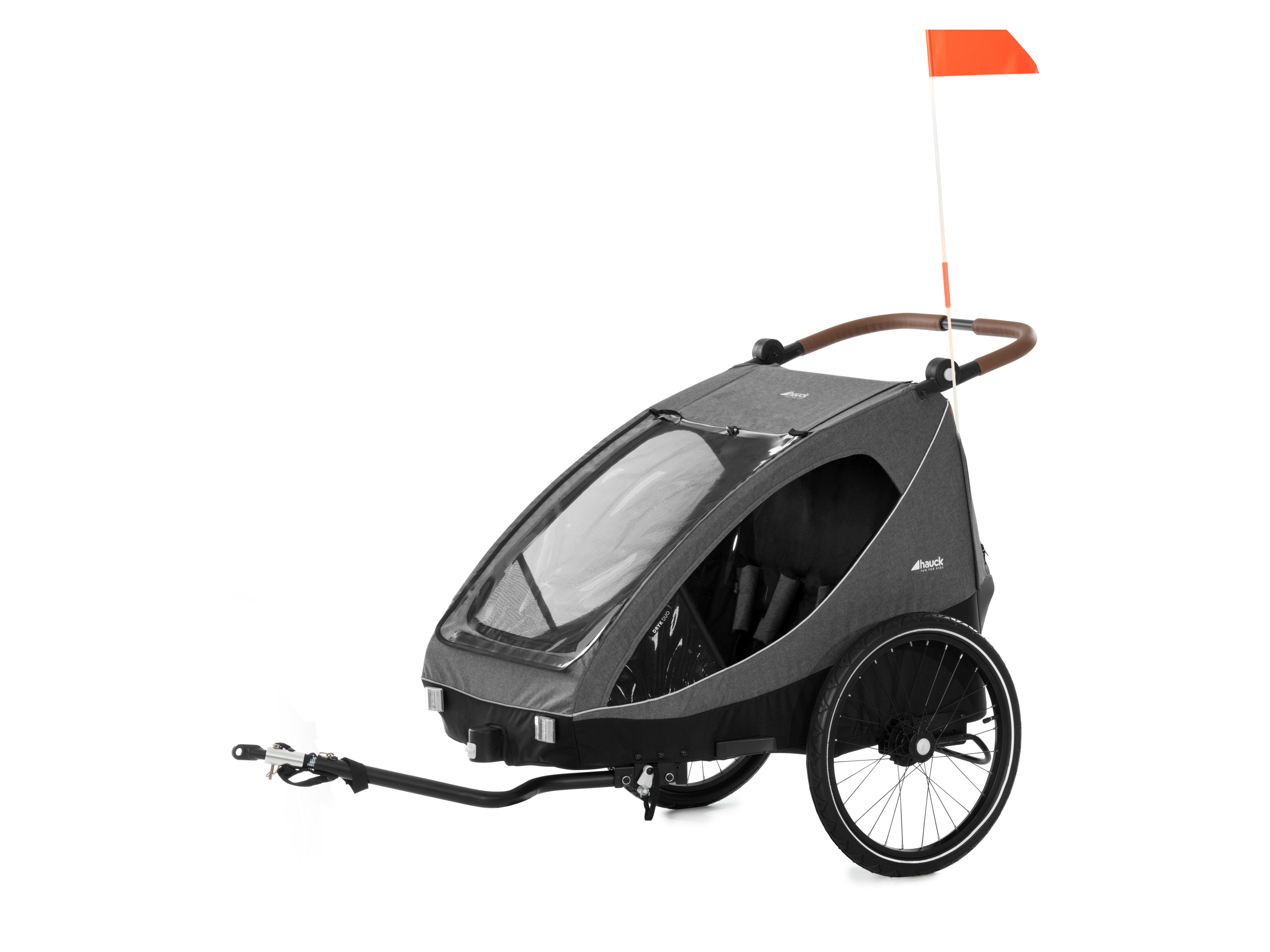 HAUCK 2 in 1 Fahrradanhänger (Melange grau)