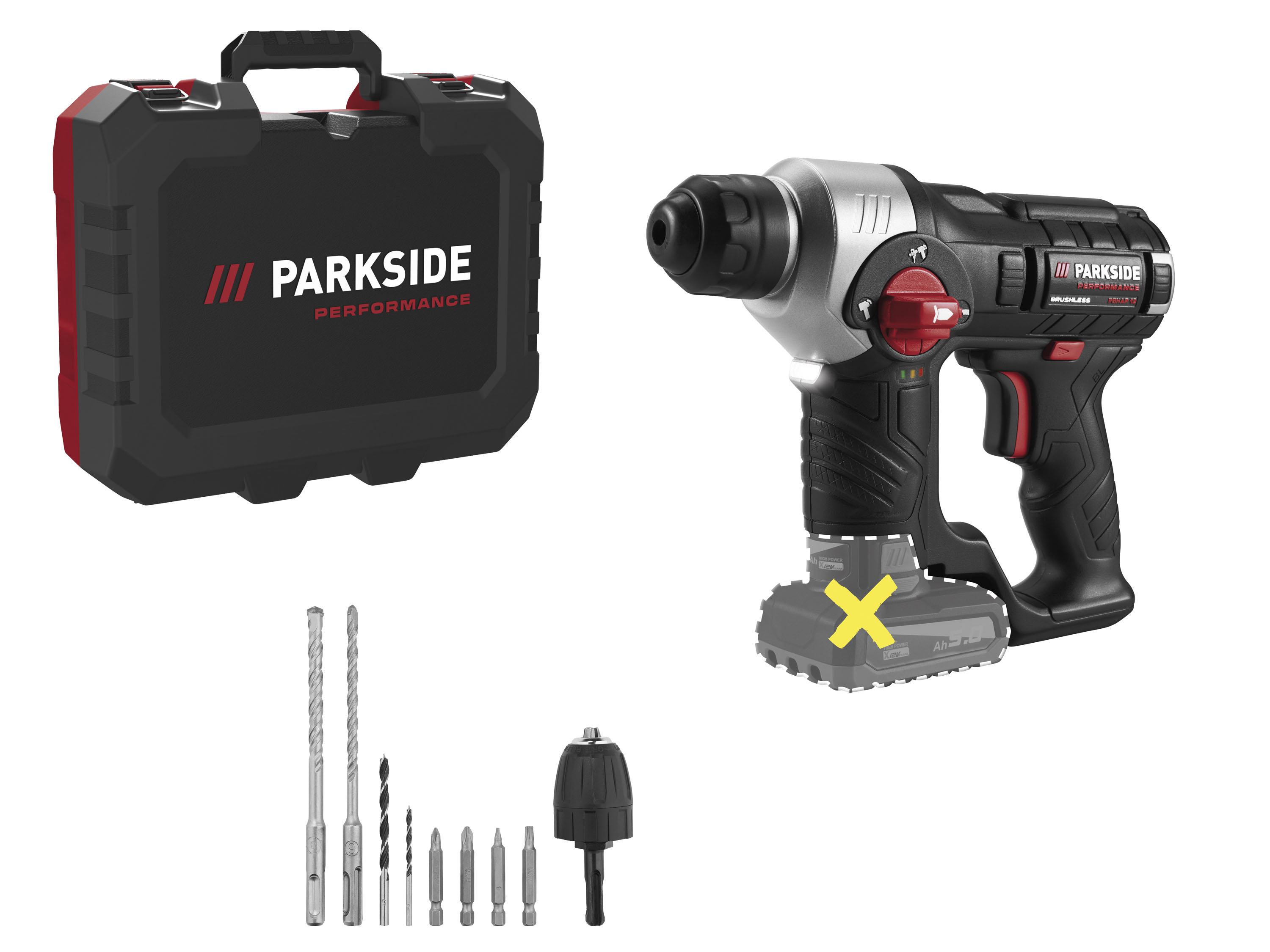 PARKSIDE PERFORMANCE® 12 V Akku-Bohrhammer »PBHA 12 B1« ohne Akku – ohne Ladegerät