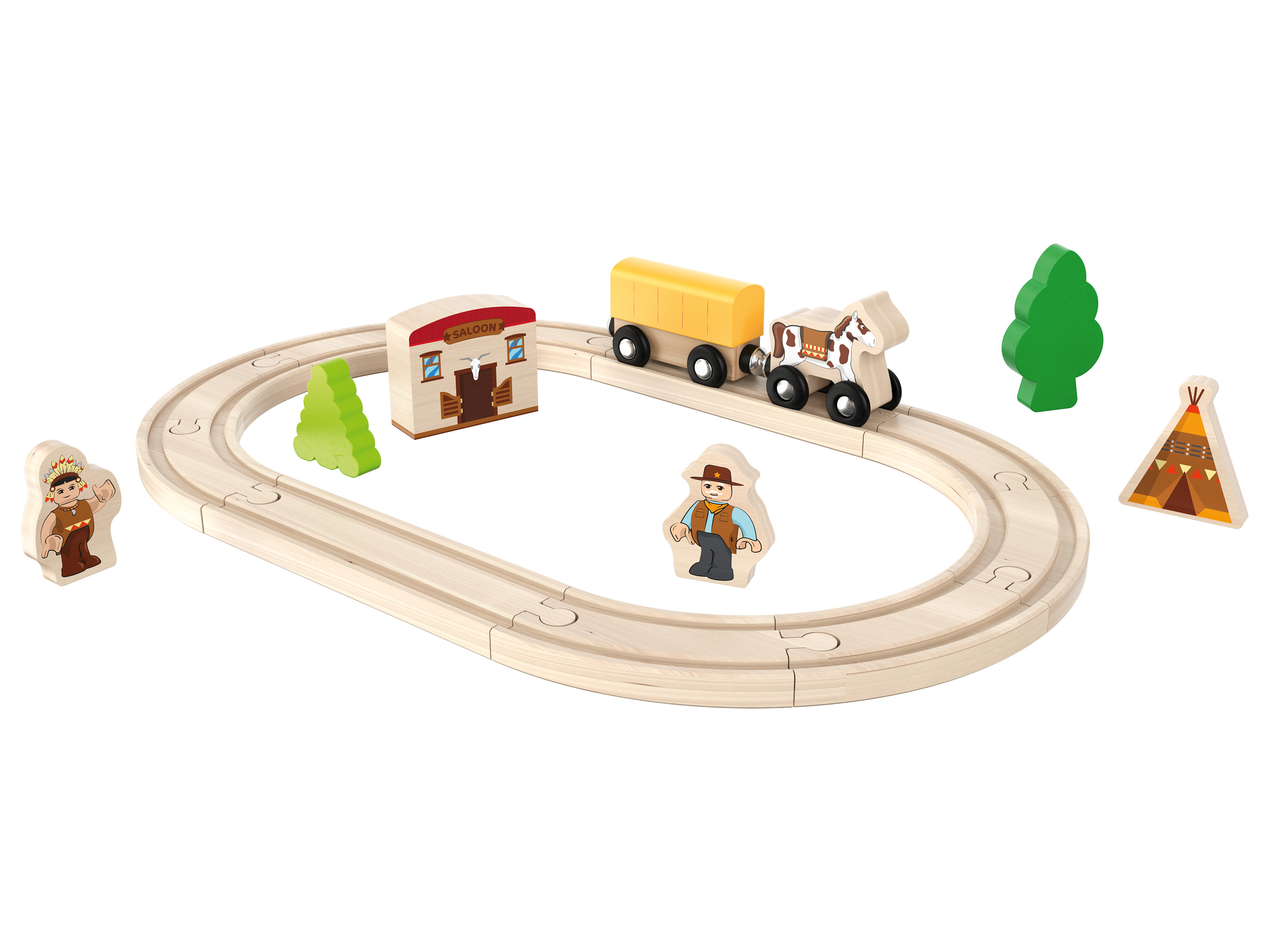 Playtive Holz Eisenbahnset S (Wilder Westen)''