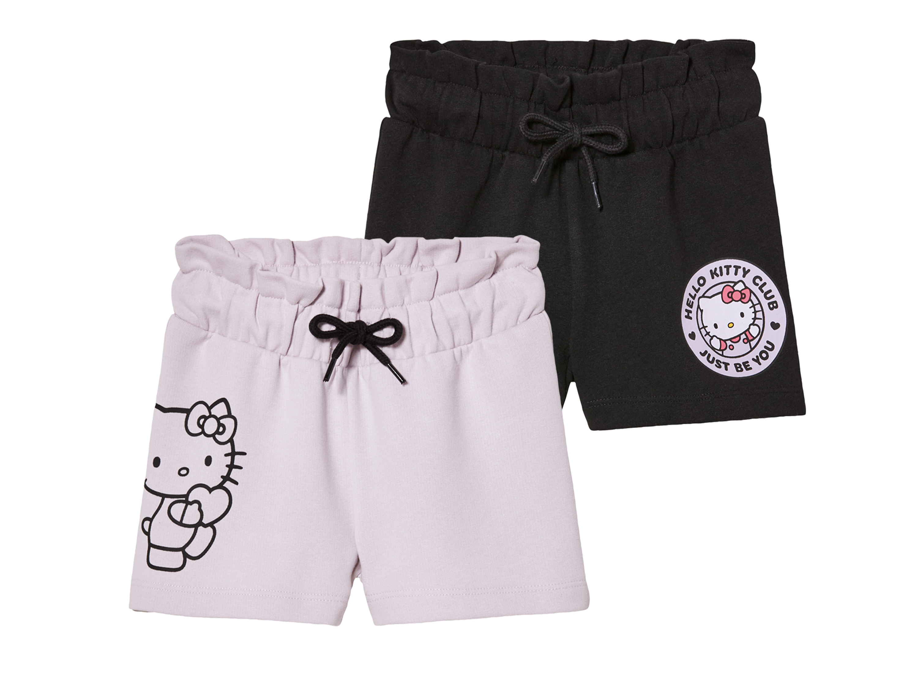 Kinder-Sweatshorts, 2 Stück, mit Baumwolle (122/128, Hello Kitty)