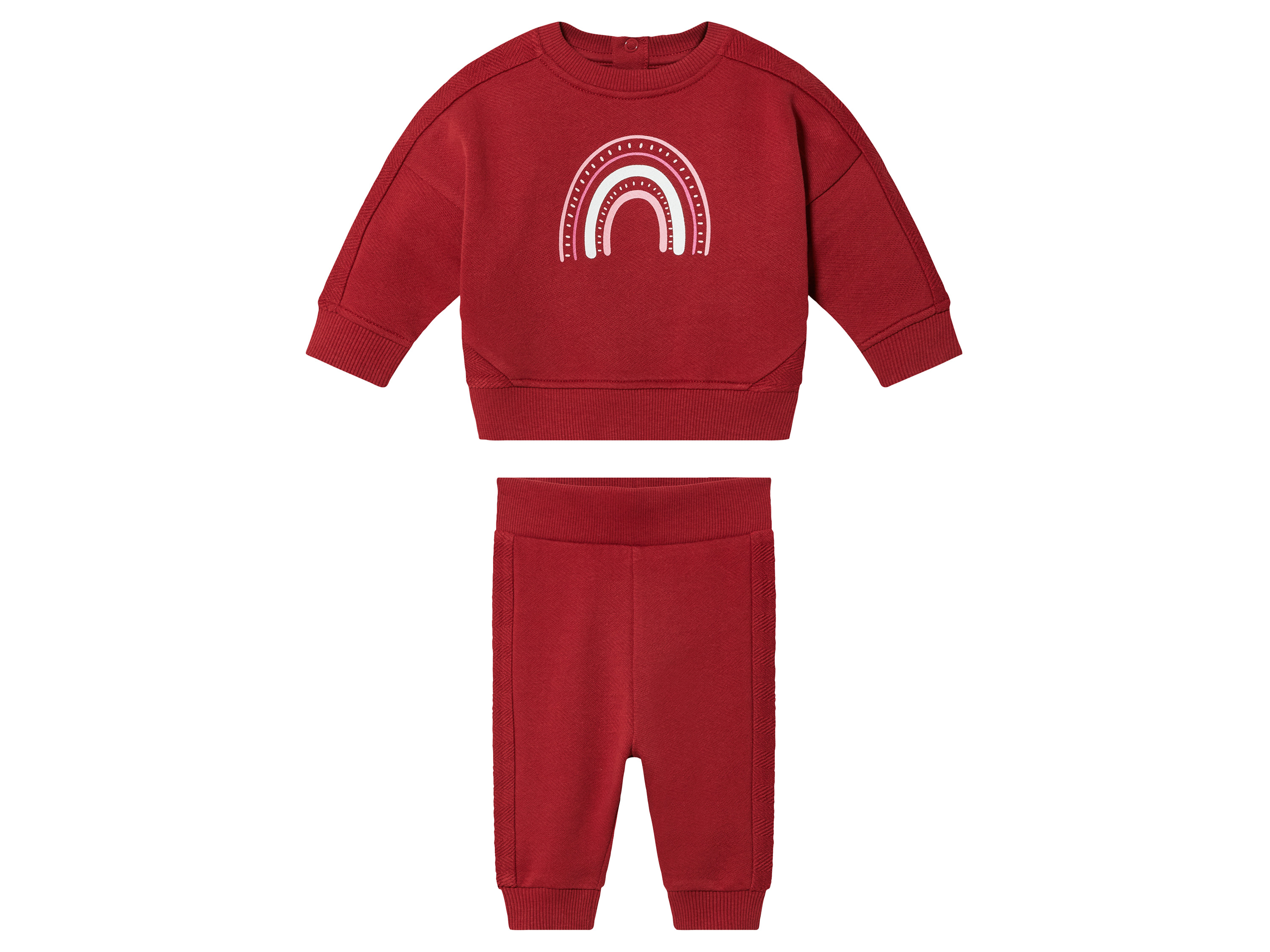 lupilu® Baby Jogginganzug, 2-teilig, aus reiner Bio-Baumwolle (Rot, 62/68)''