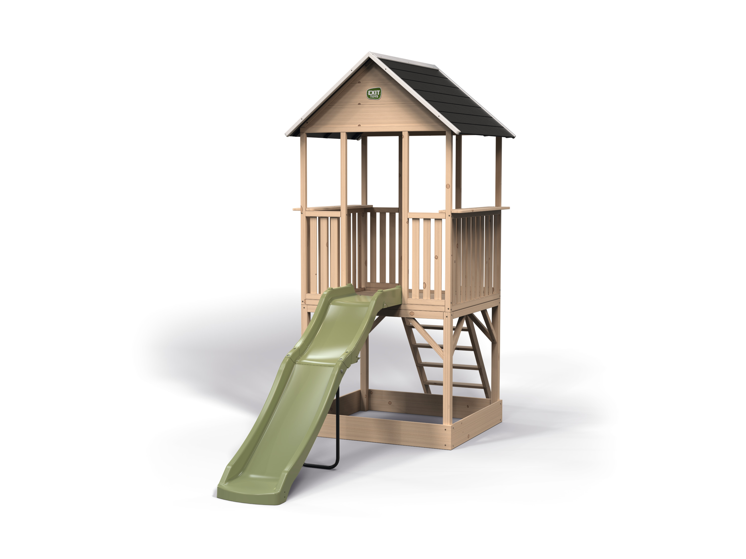 Exit Toys Panorama Holzspielhaus mit Rutsche (Sandkasten)