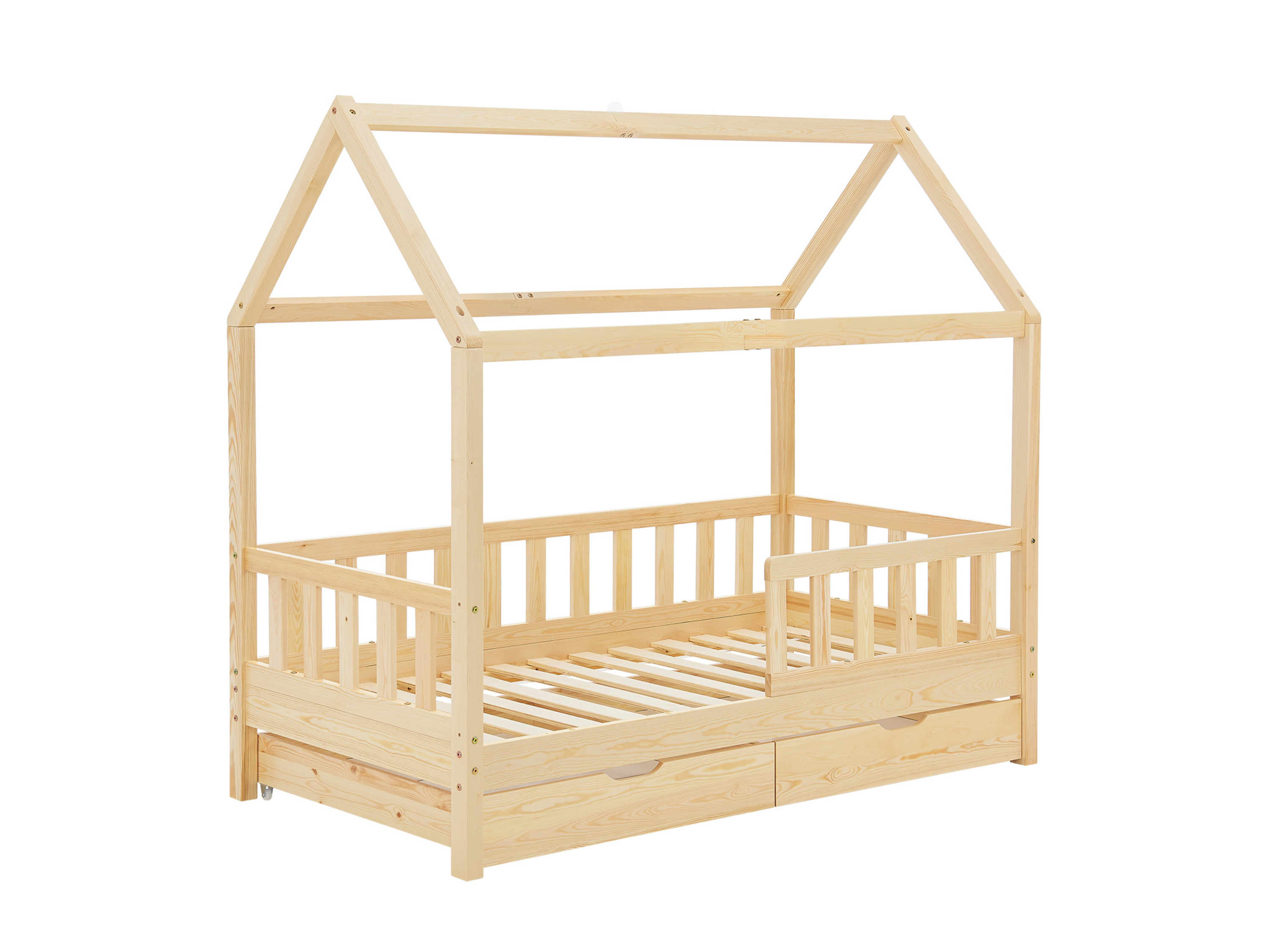 JUSKYS Kinderbett Marli_STR_OS (natur mit Bettkasten, 200 x 90 cm)