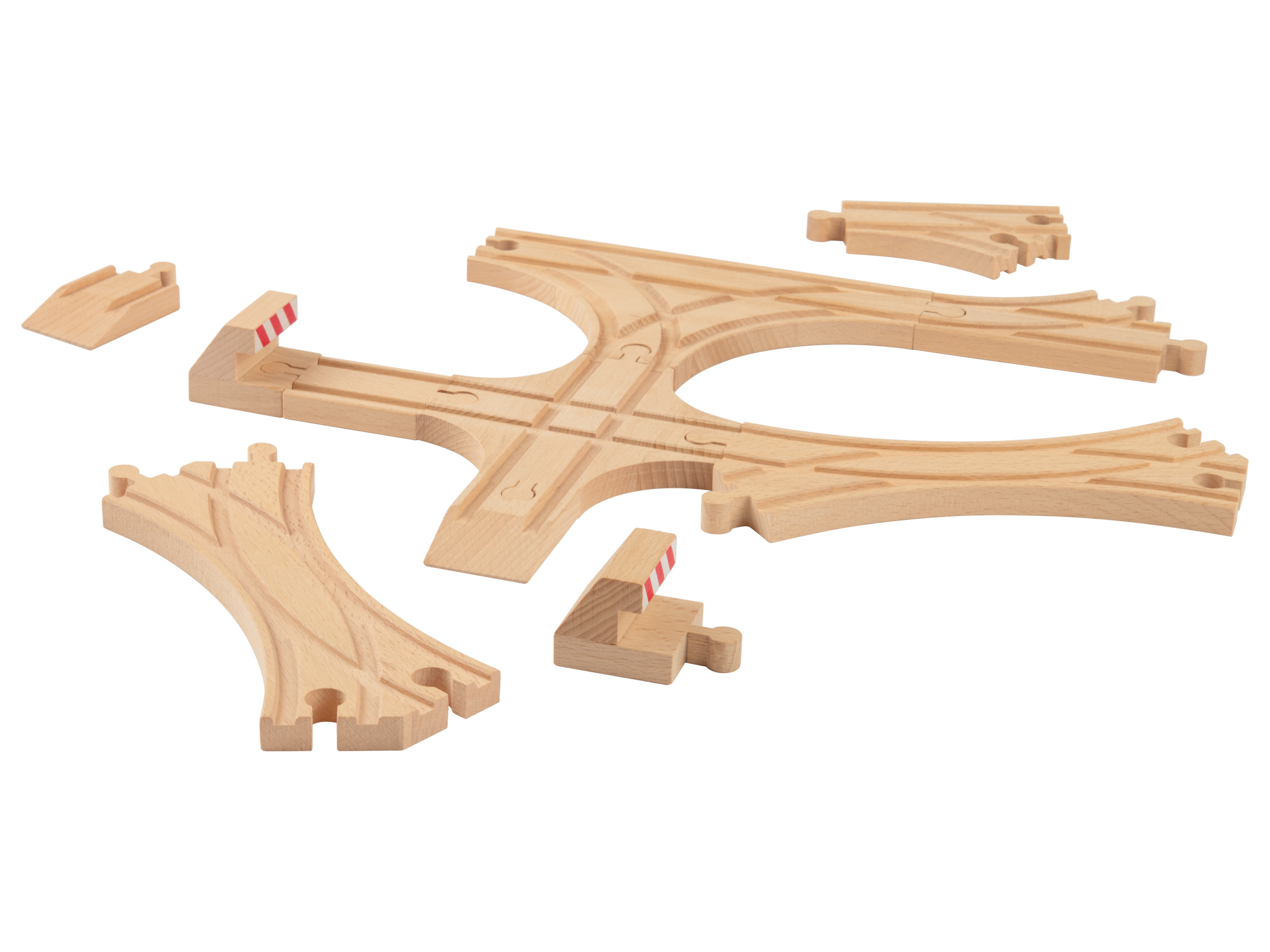 lupilu® Schienen-Set, 16-teilig / Weichen-Set, 11-teilig (Weichen Strecken Set)