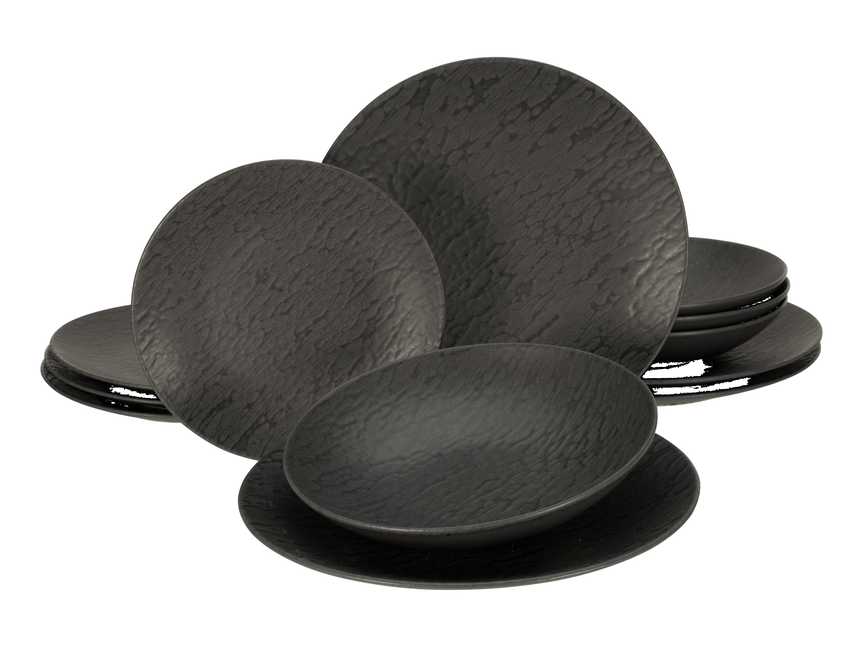 Creatable Geschirrset »Schiefer Black« (12-teiliges Teller Set)