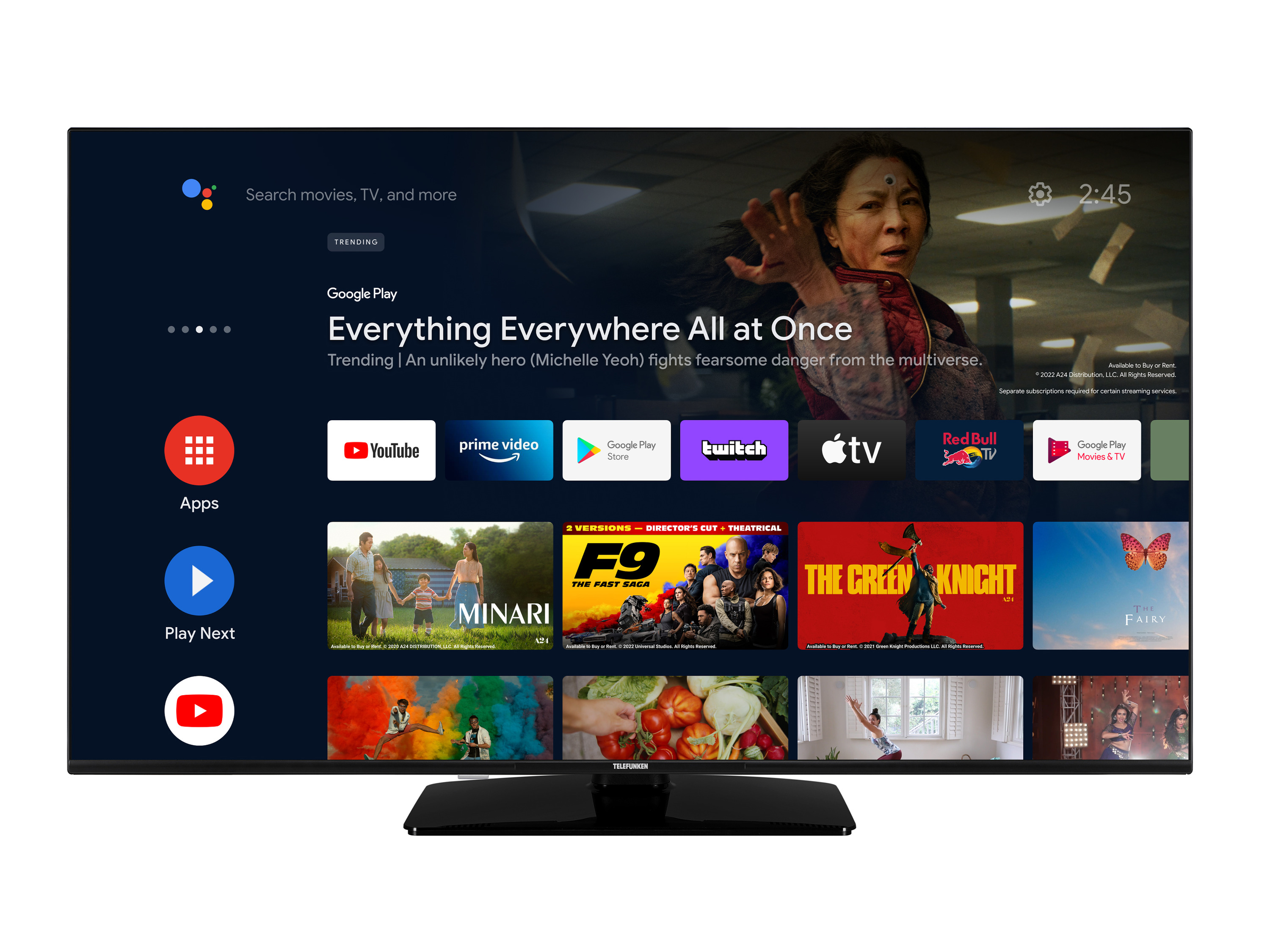 TELEFUNKEN Fernseher XUAN754M Android Smart TV 4K UHD Mittelfuß (50 Zoll)