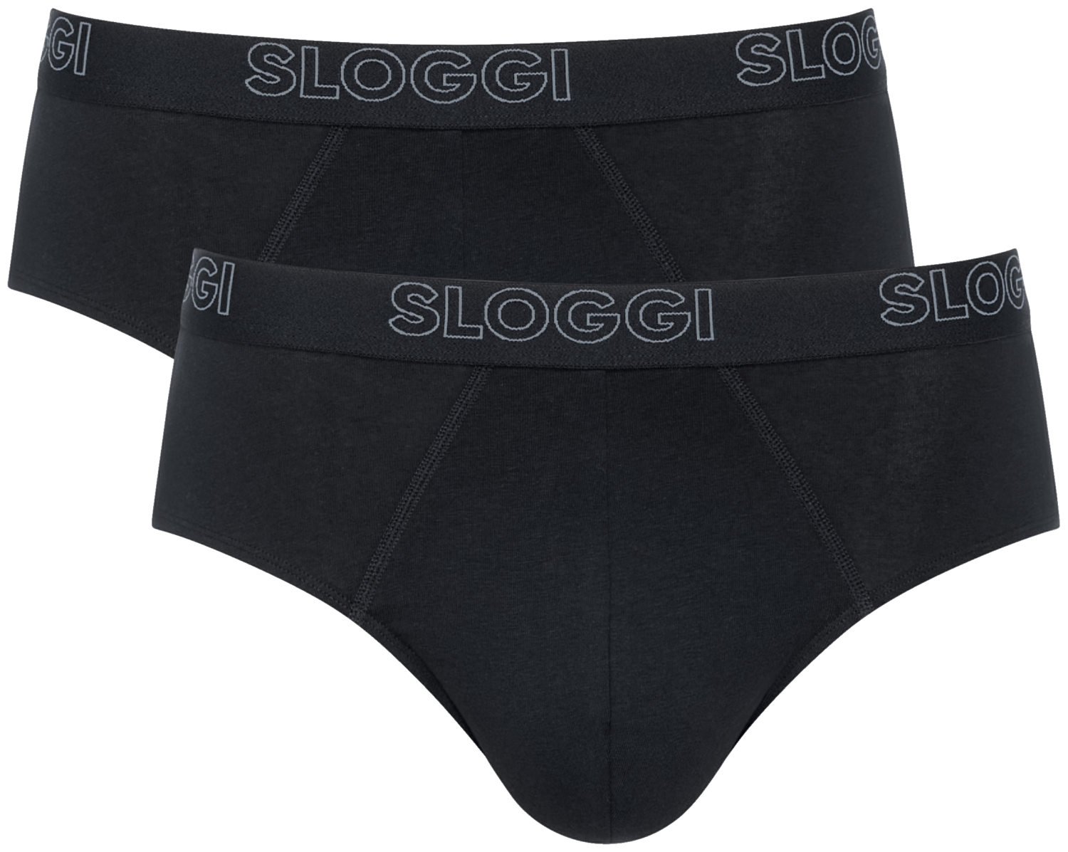 HELLO BY SLOGGI Herren Boxershorts/Slip, 2 Stück (Slip/schwarz, M)