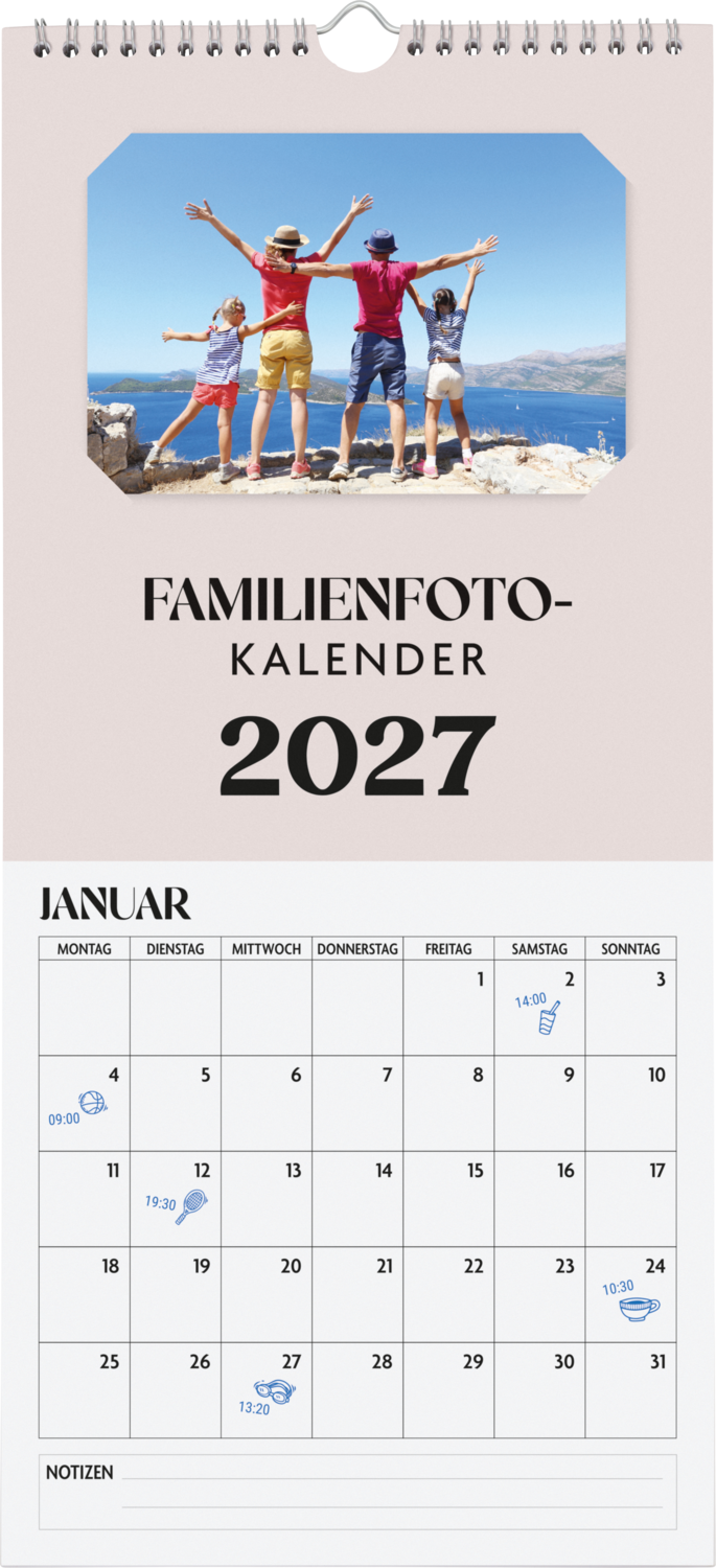 CRELANDO® Foto-Einsteckkalender / Foto- und Bastelkalender / Bastelkalender / Foto-Familienplaner / Foto-Einsteck Tischkalender (Wand-Foto-Einsteckkalender)