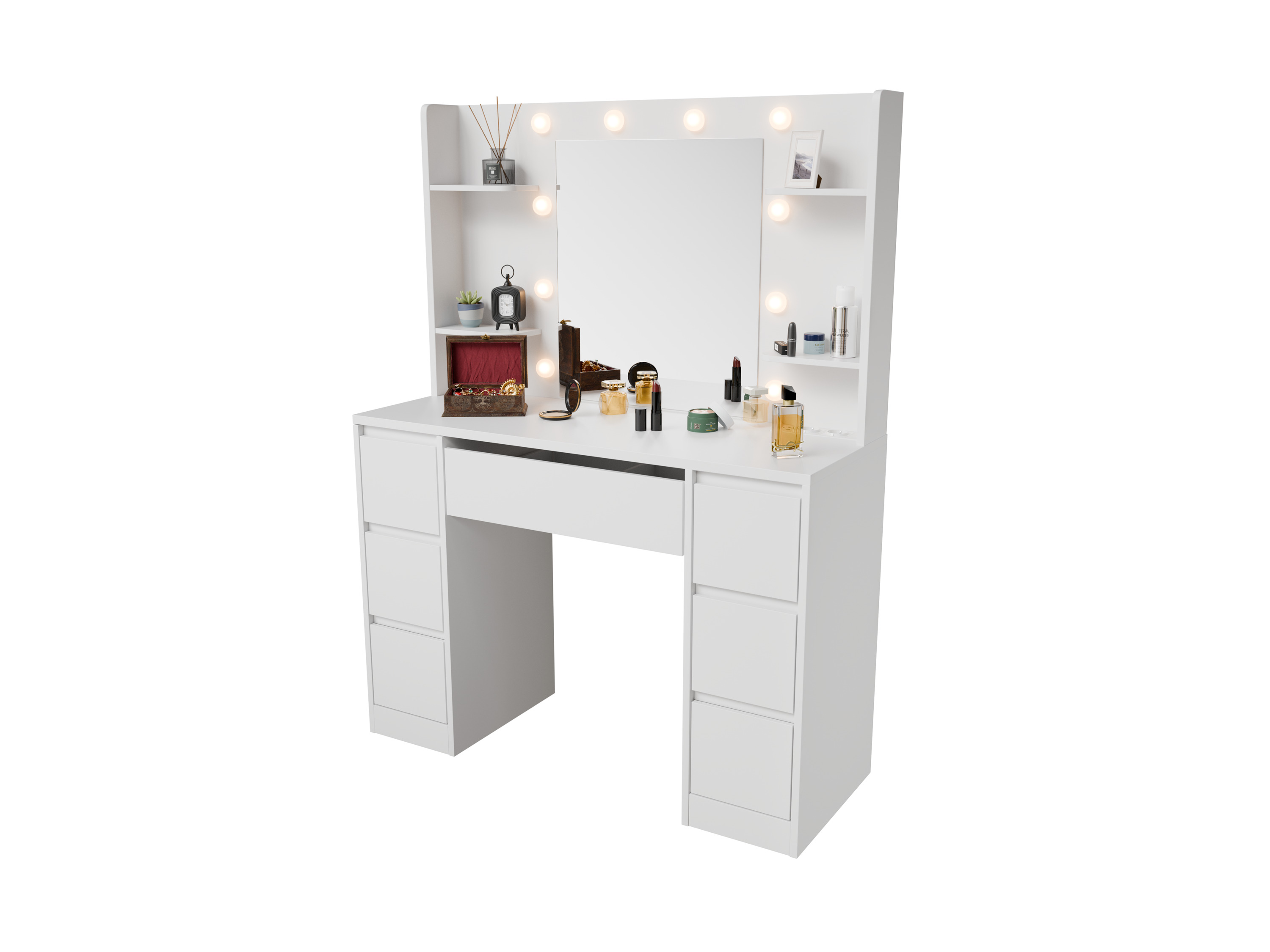 JUSKYS Schminktisch »Malia«, mit LED-Lampen