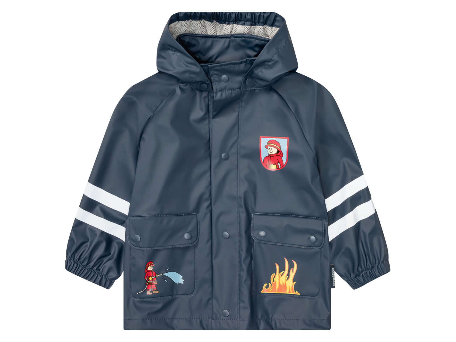 Playshoes Baby Kleinkinder Regenjacke, wind und wasserdicht (Feuerwehr, 98/104)