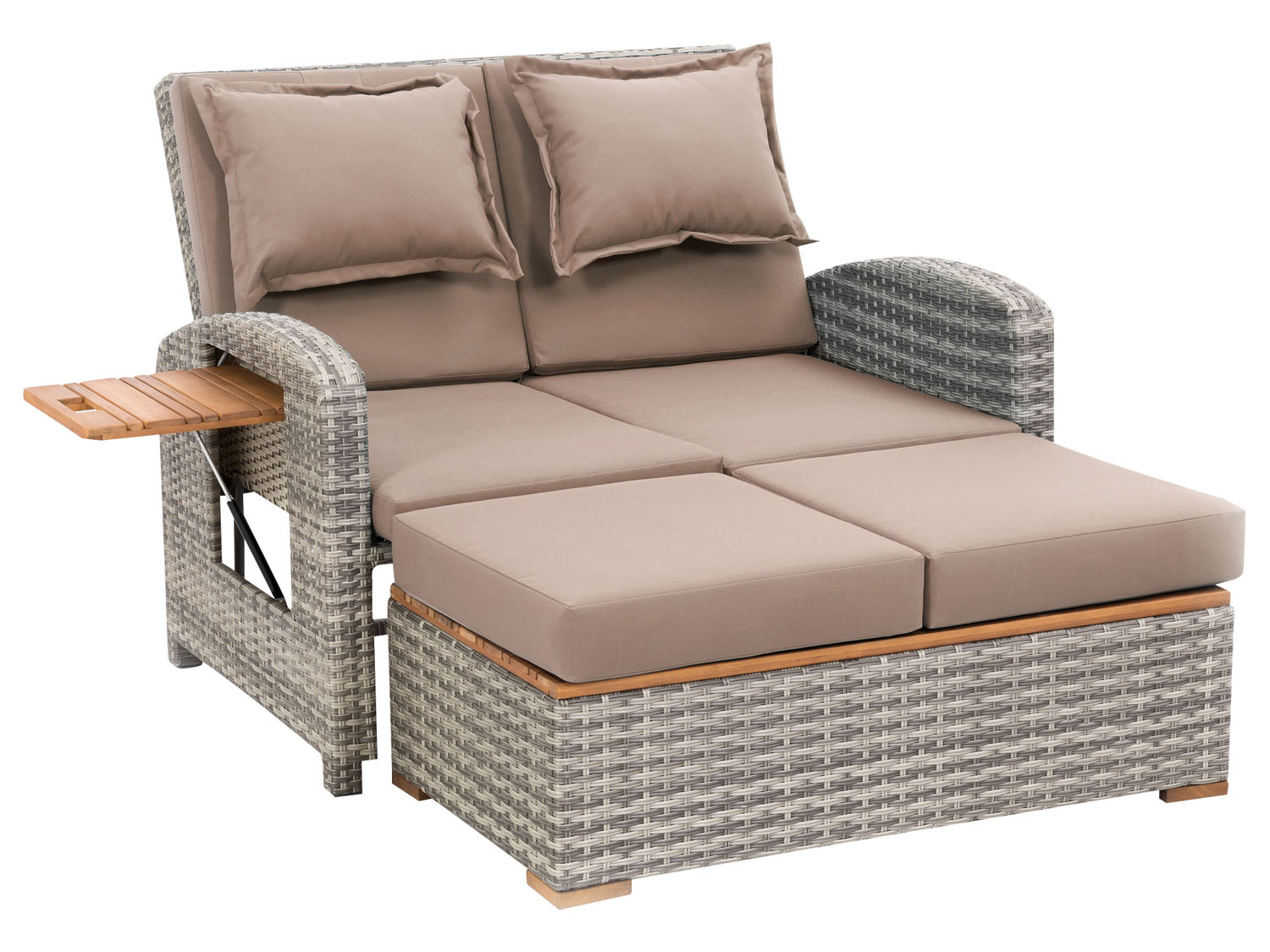 Greemotion Sonnenliege »Bahia Style«, mit Klapptisch, grau