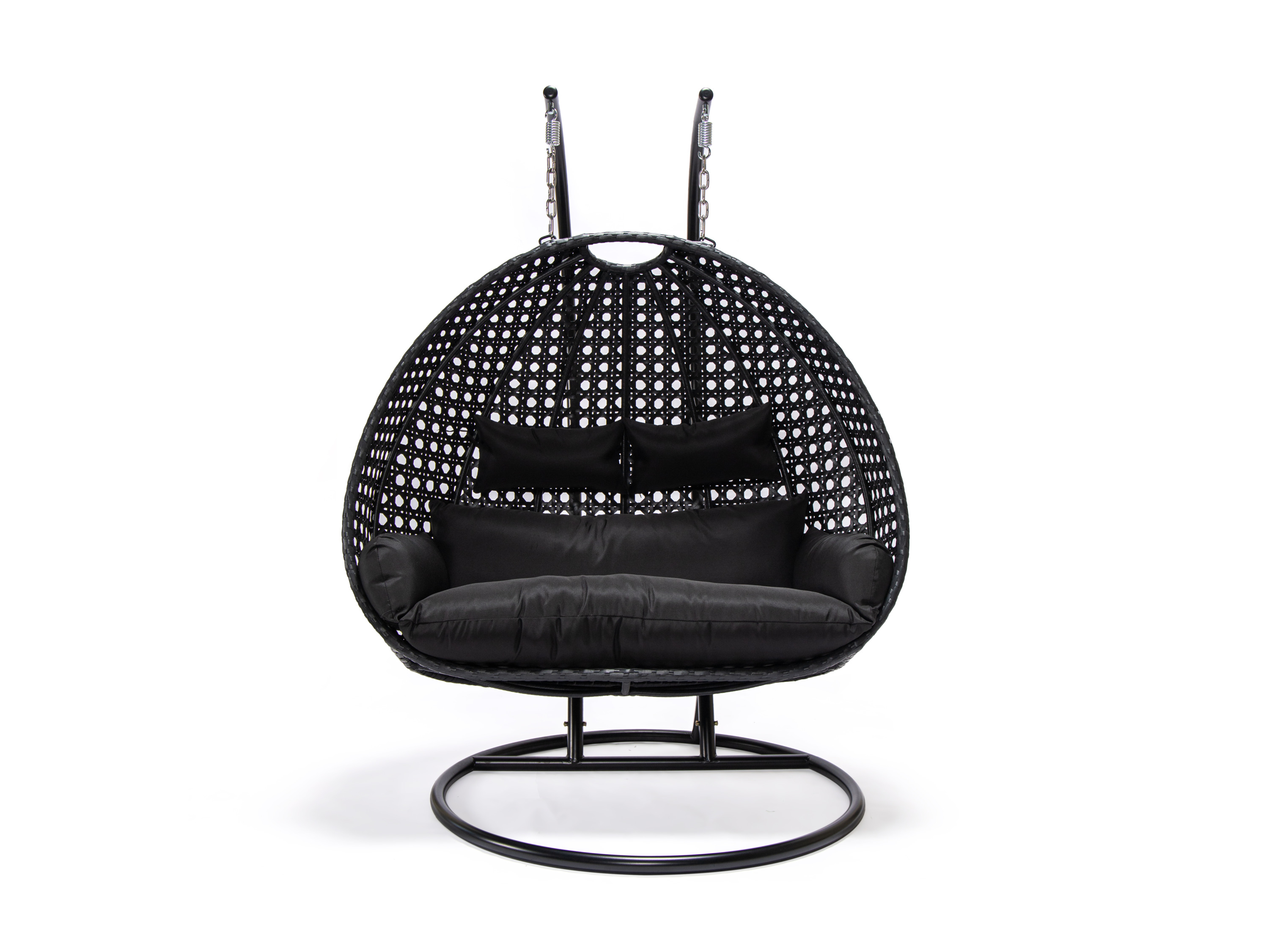 HOME DELUXE Polyrattan Hängesessel TWIN (Schwarz)''