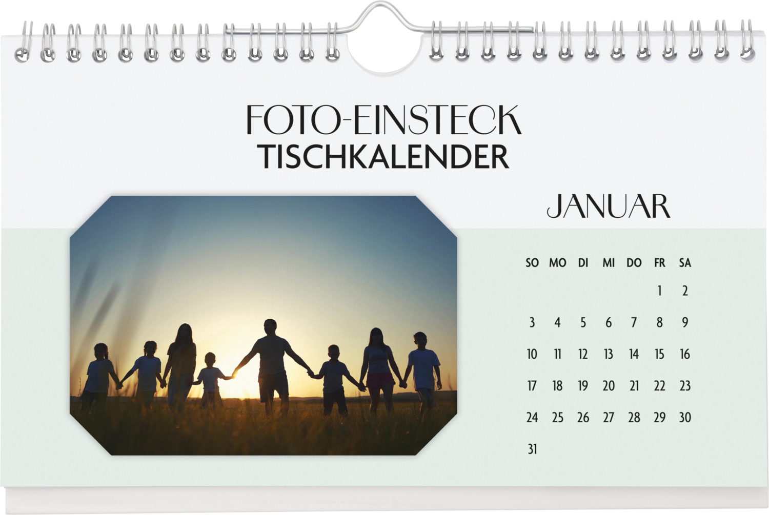 CRELANDO® Foto-Einsteckkalender / Foto- und Bastelkalender / Bastelkalender / Foto-Familienplaner / Foto-Einsteck Tischkalender (Tisch-Foto-Einsteckkalender)