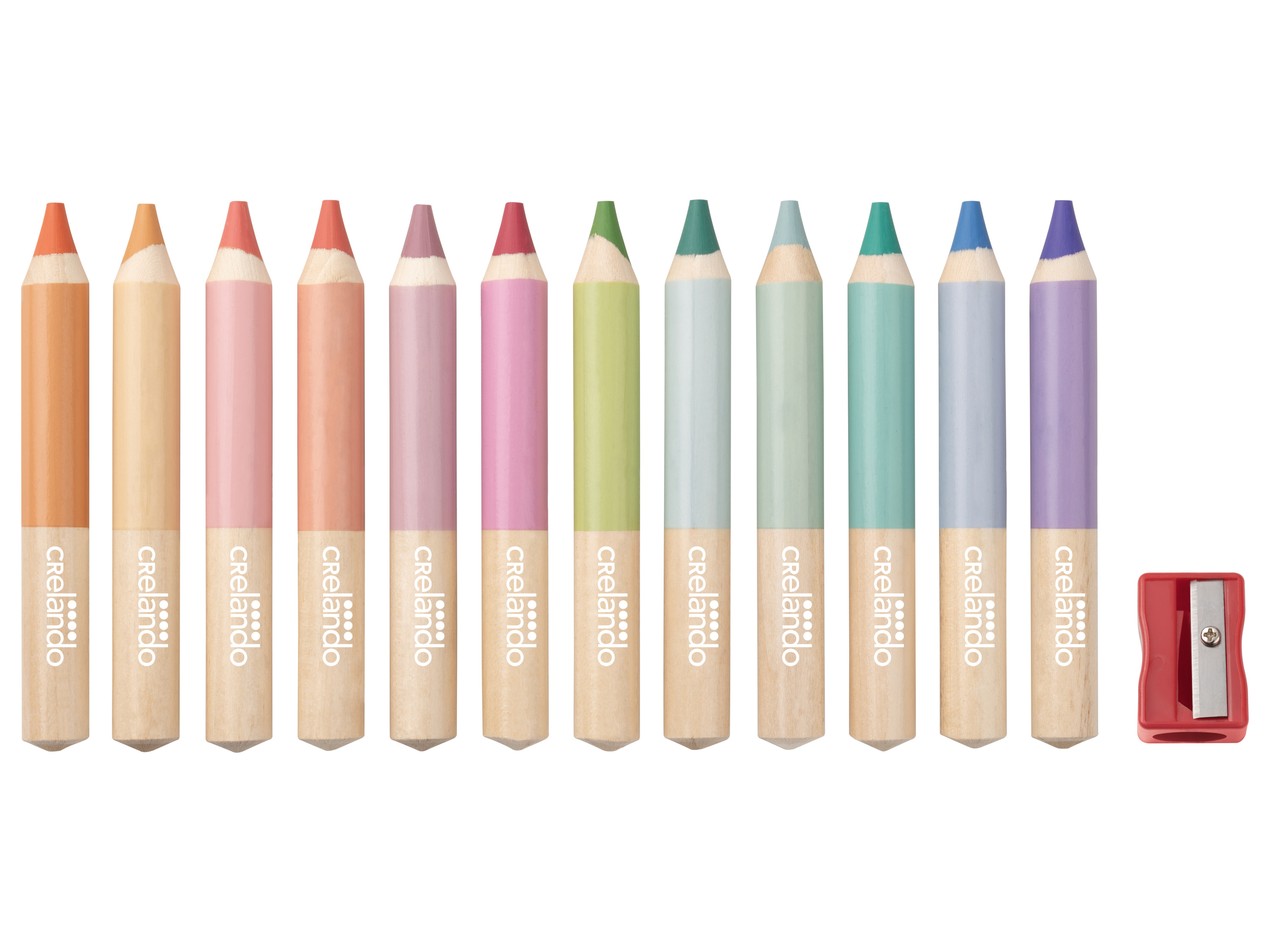 CRELANDO® 3-in-1-Buntstifte, 12 Stück (Pastell)