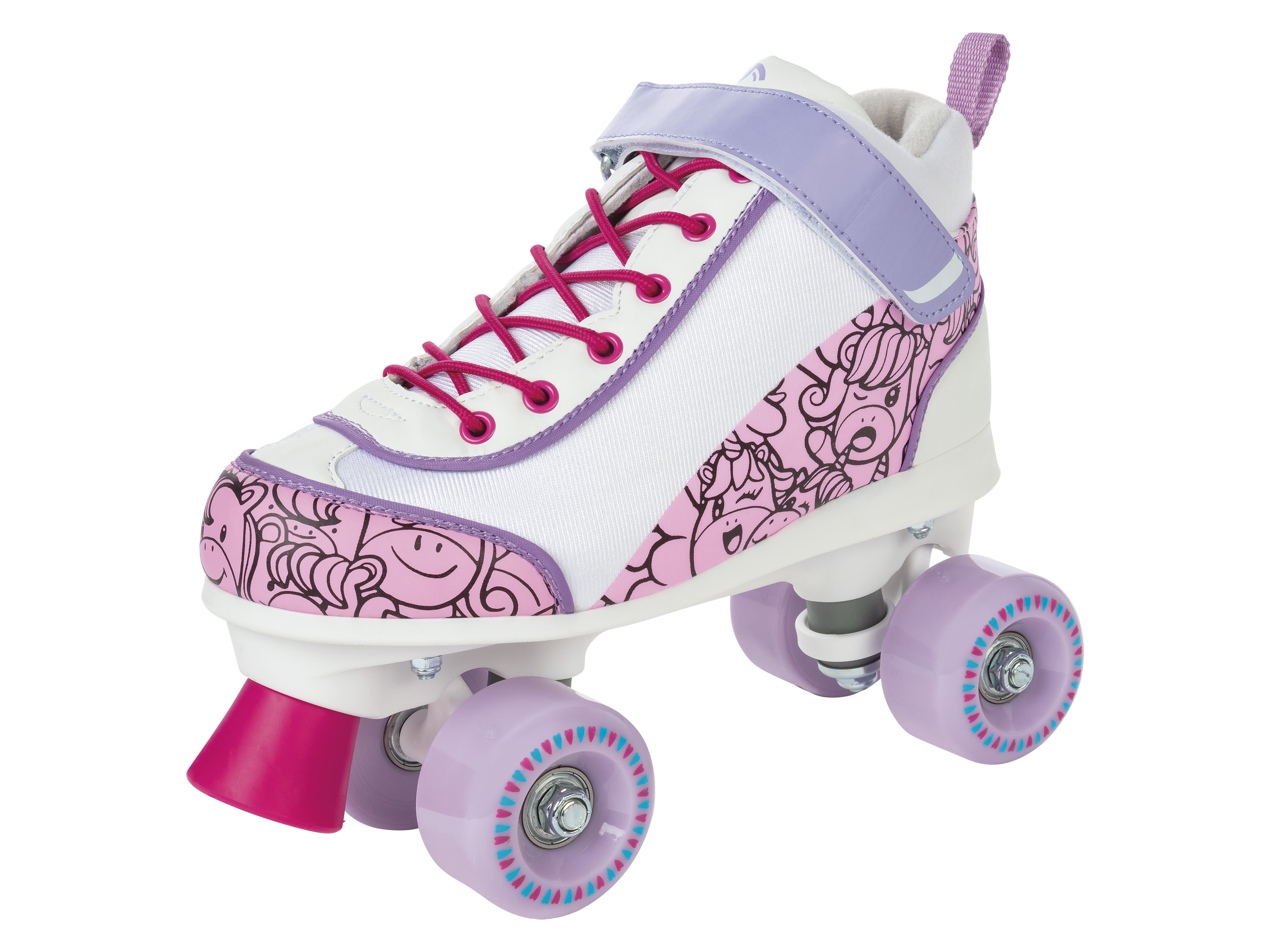 CRIVIT Kinder Rollschuhe (weiß/rosa/lila, 35/36)