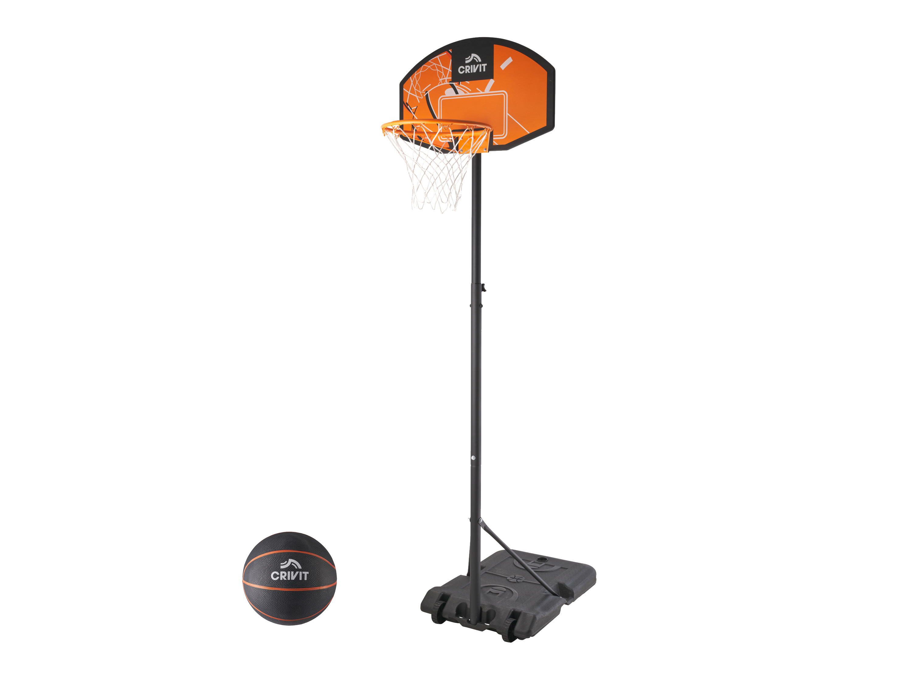 CRIVIT Basketballkorb inkl. Basketball Größe 3
