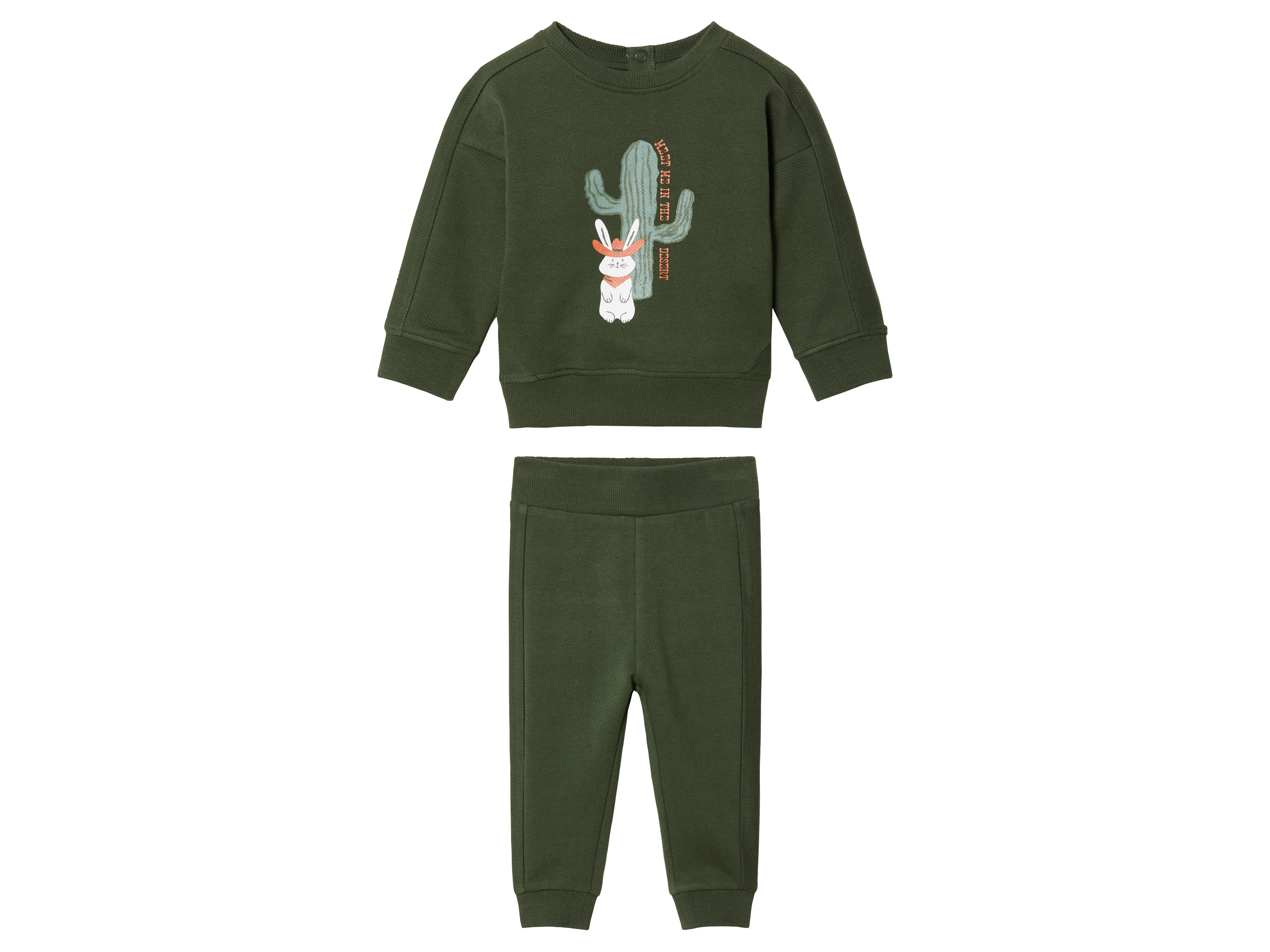 lupilu® Baby Jogginganzug aus reiner Bio-Baumwolle (Dunkelgrün, 62/68)