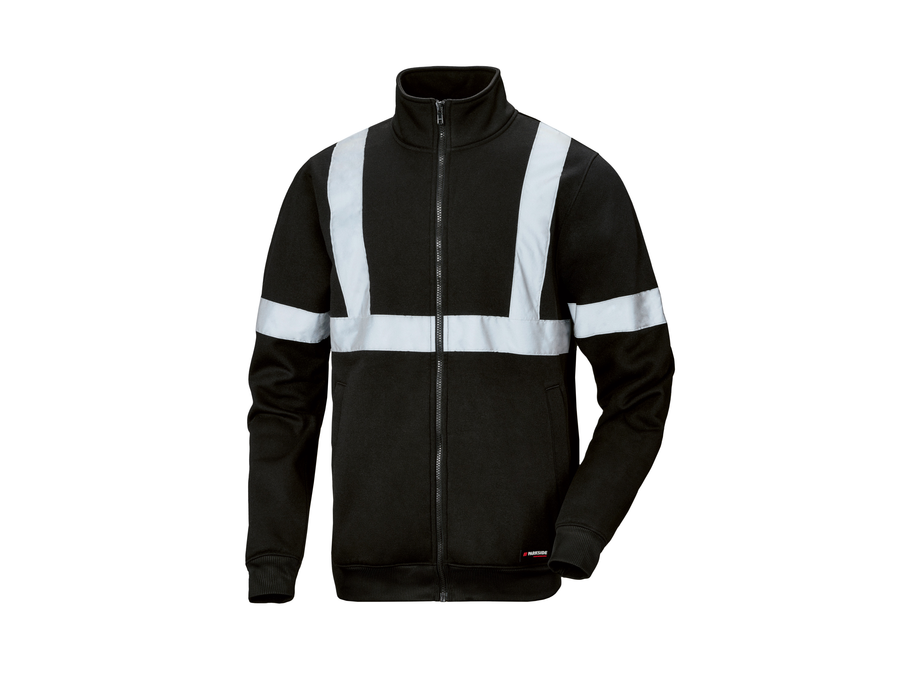 PARKSIDE PERFORMANCE® Herren Warnschutz Sweatjacke / Herren Sweatjacke (Schwarz, L (52/54))