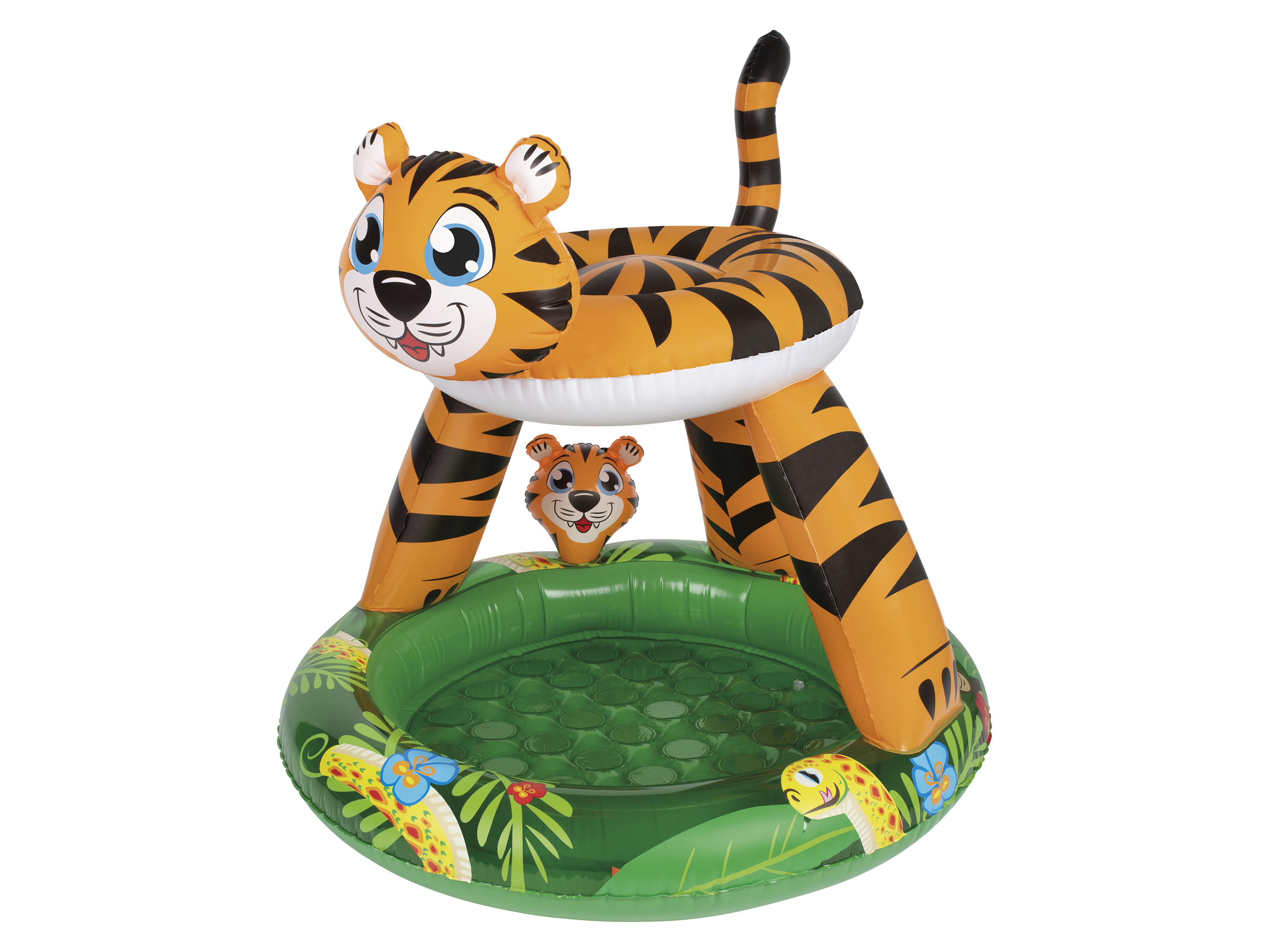 Playtive Kleinkinder Planschbecken, mit Luftpolsterboden (orange/grün)