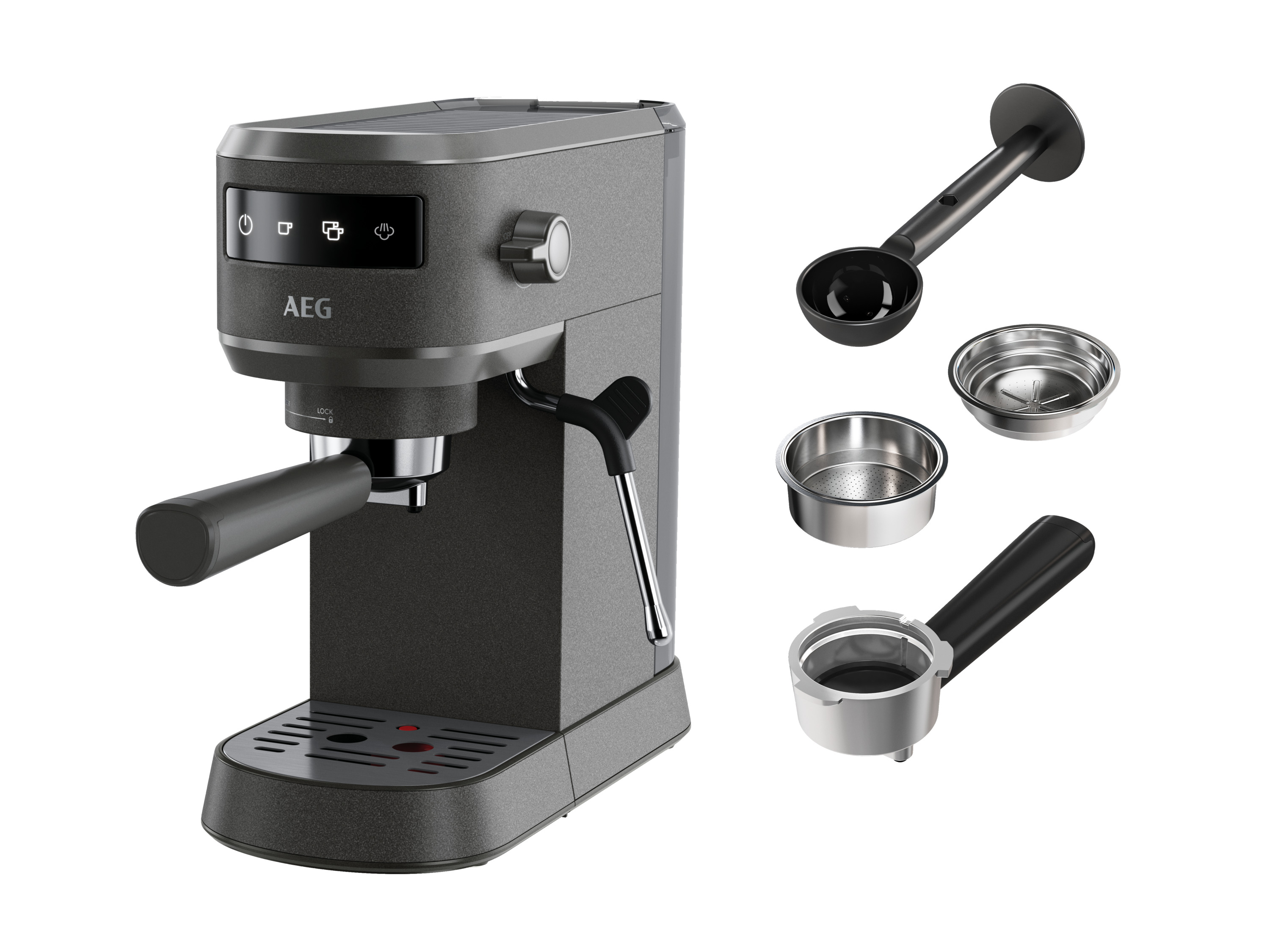 AEG Espresso-Siebträgermaschine »Gourmet 6 EC6-1-6BST«, mit Milchschaumdüse