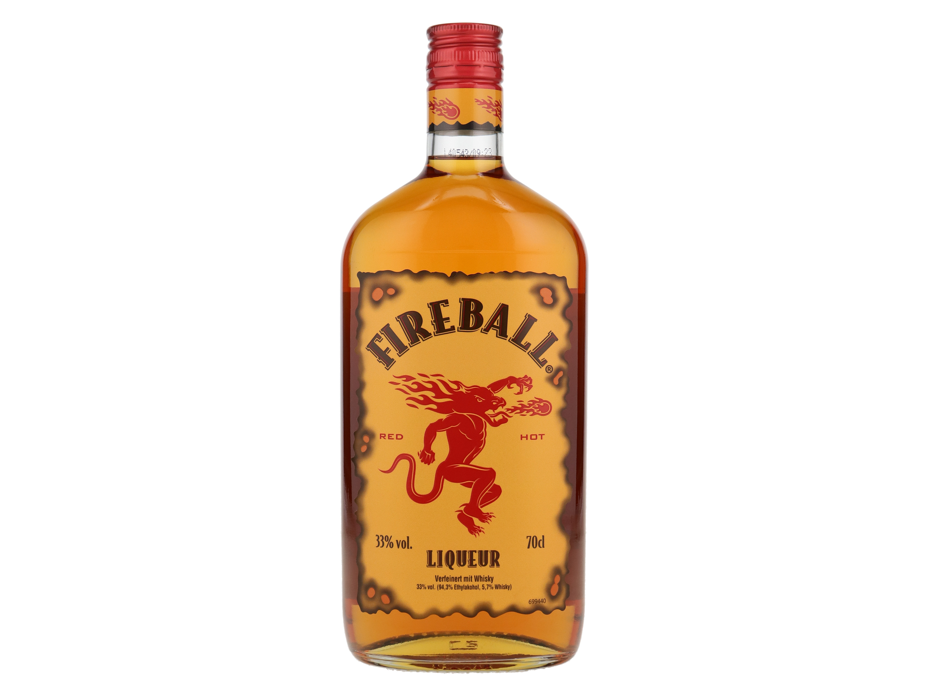 Fireball Likör mit Zimt- und Whiskygeschmack 33% Vol
