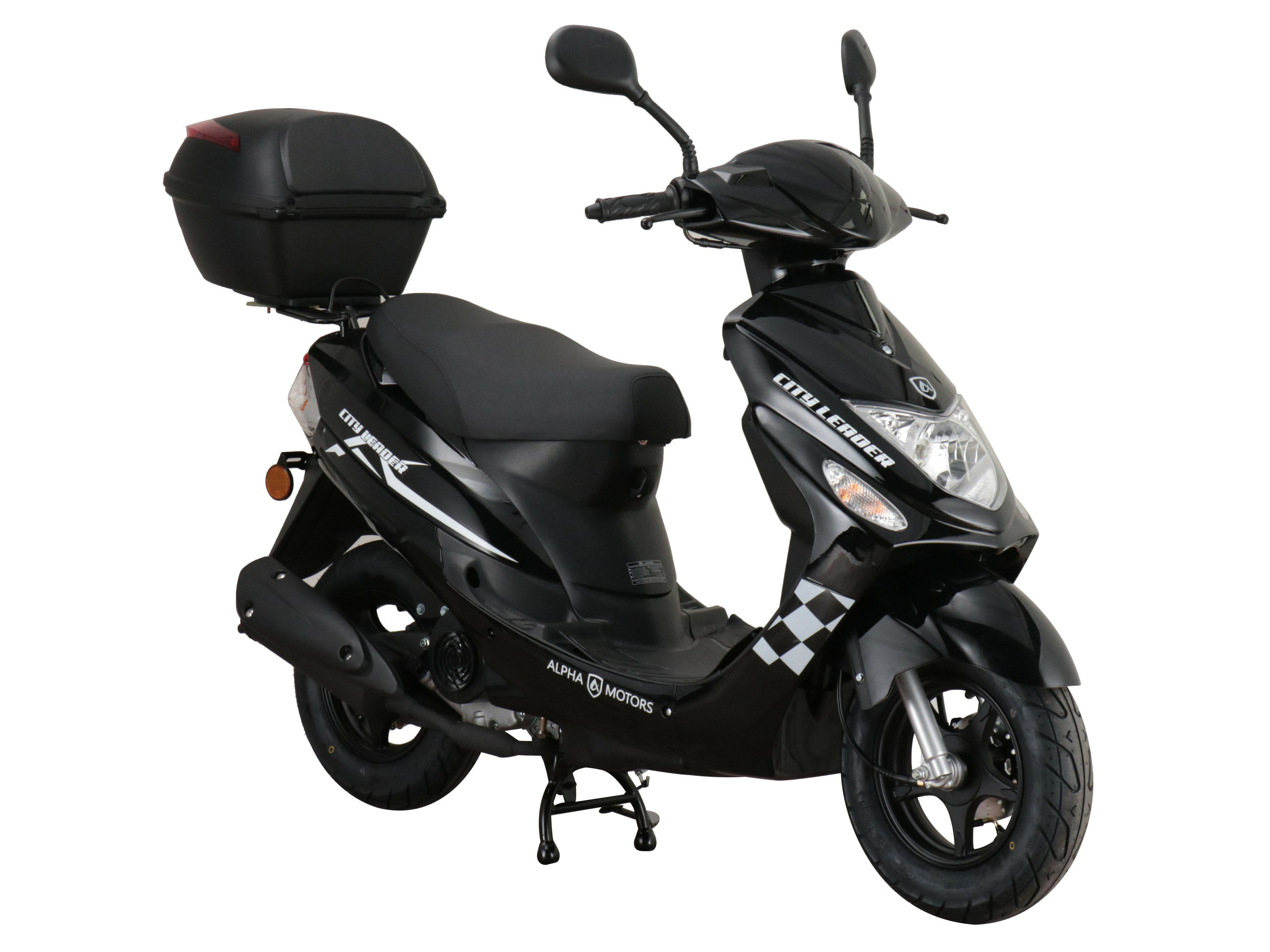 ALPHA MOTORS Motorroller CityLeader 50 ccm EURO 5 inkl. Topcase (schwarz, 45 km/h)''