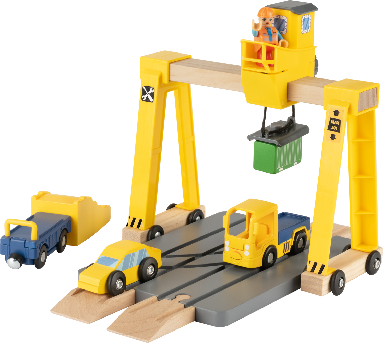 LUPILU® Holz Eisenbahn-Erweiterung (Ladekran)