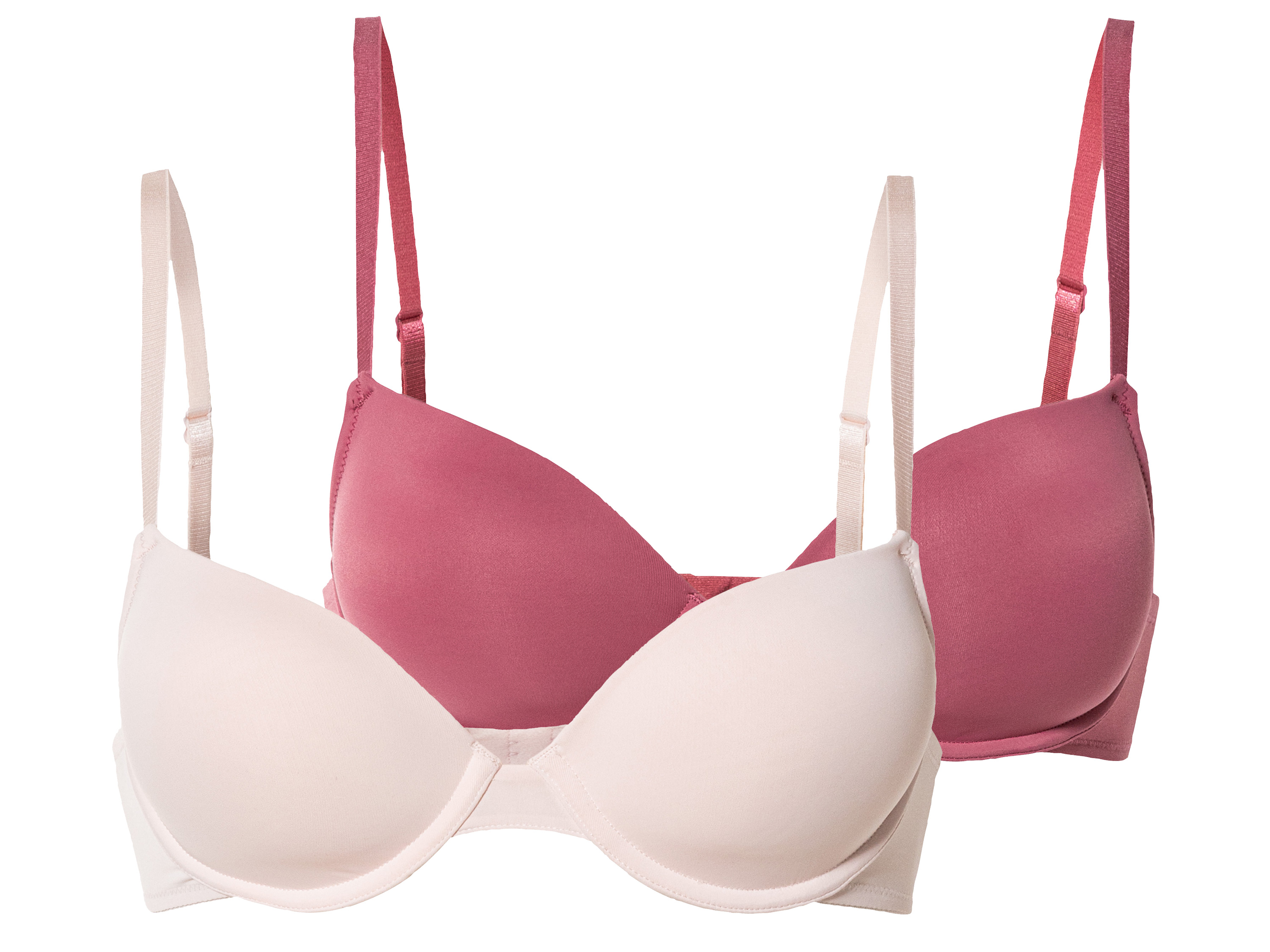 esmara® Damen Bügel BHs 2er Set (75B, rot/rosa)