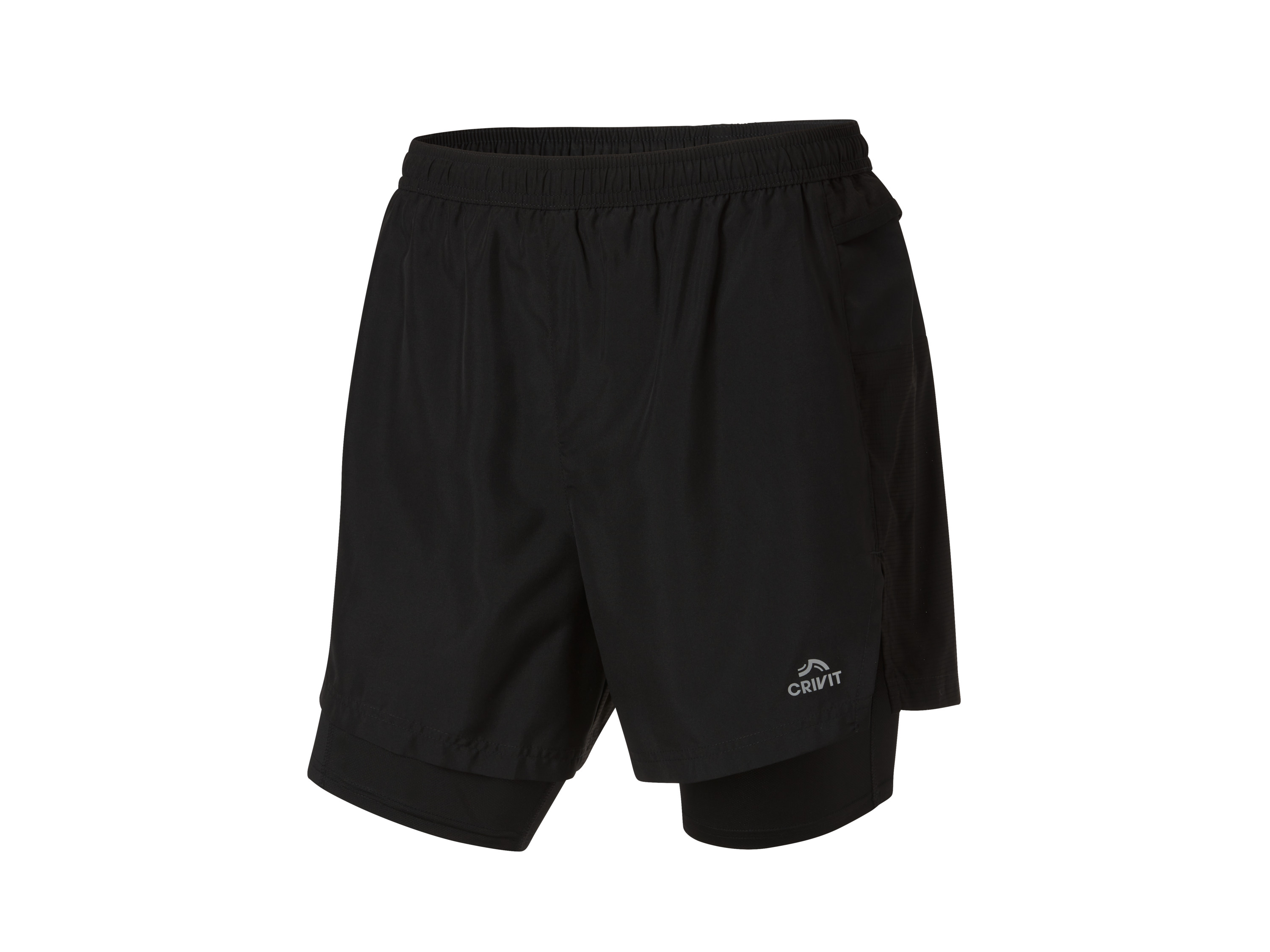 CRIVIT Herren Funktionsshorts, mit Handytasche (Schwarz, S (44/46))