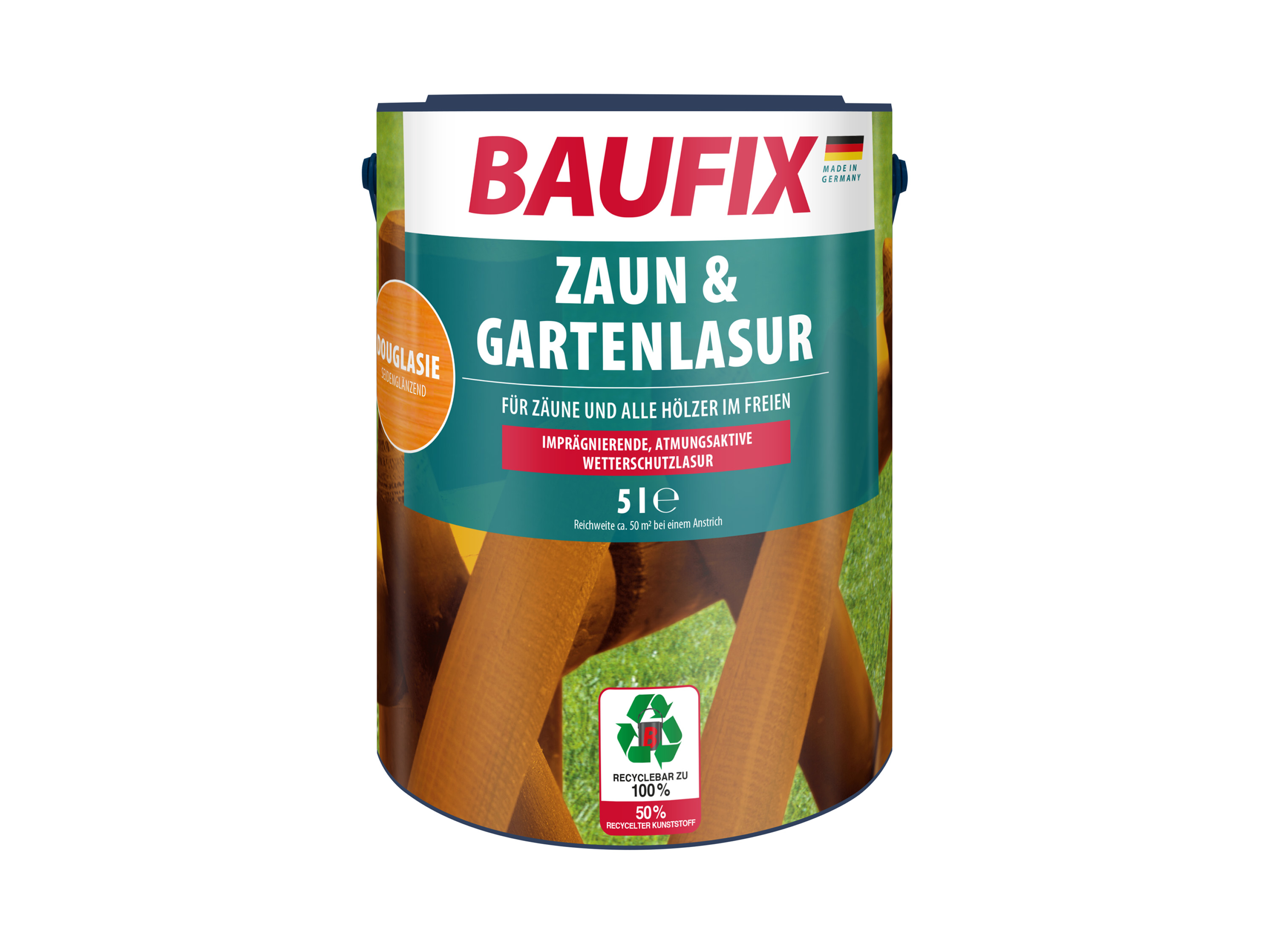 BAUFIX Zaun- und Gartenlasur, 5 Liter (douglasie seidenglänzend)