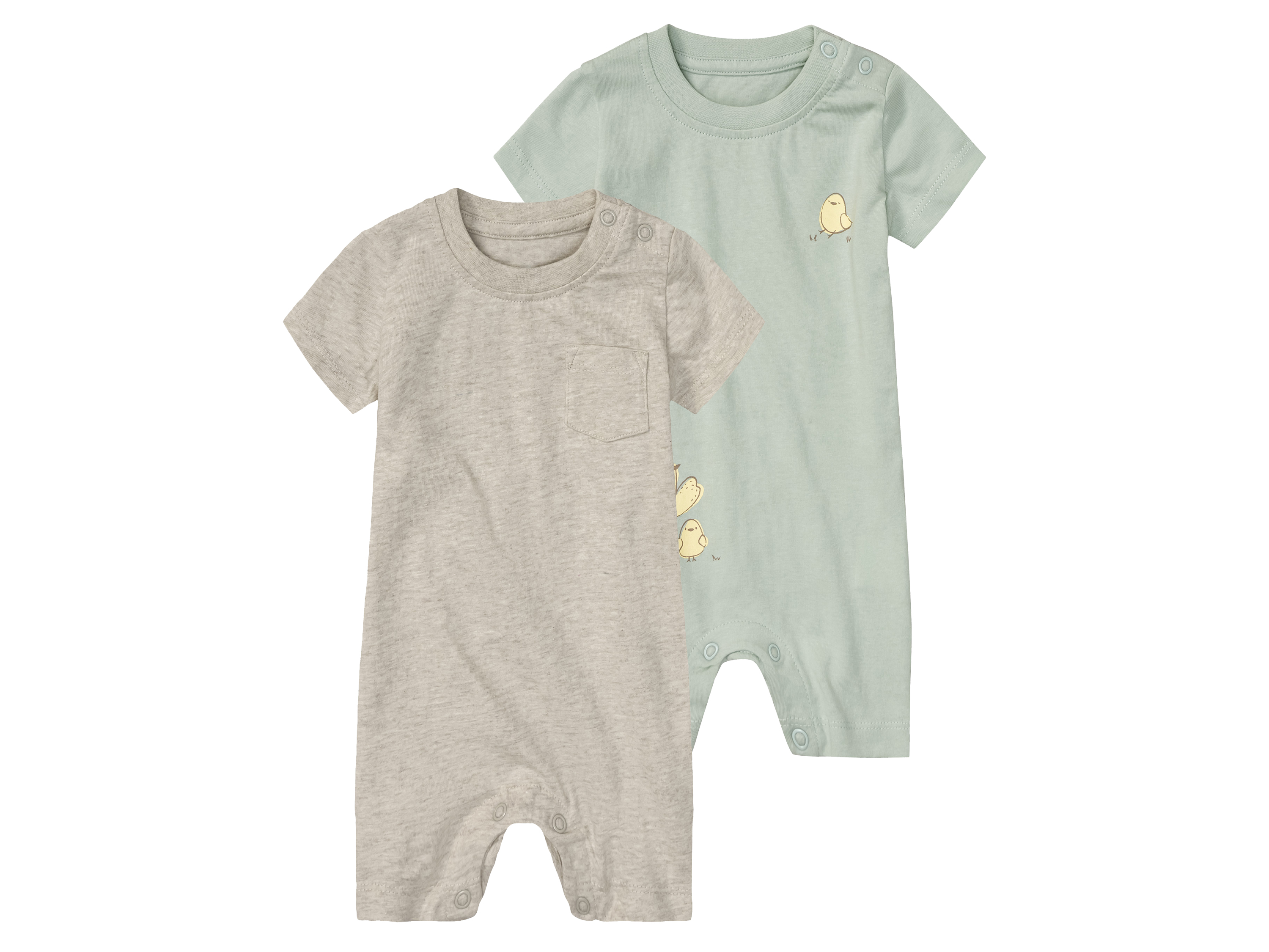 lupilu® Baby Pyjama, 2 Stück (mint/beige, 50)