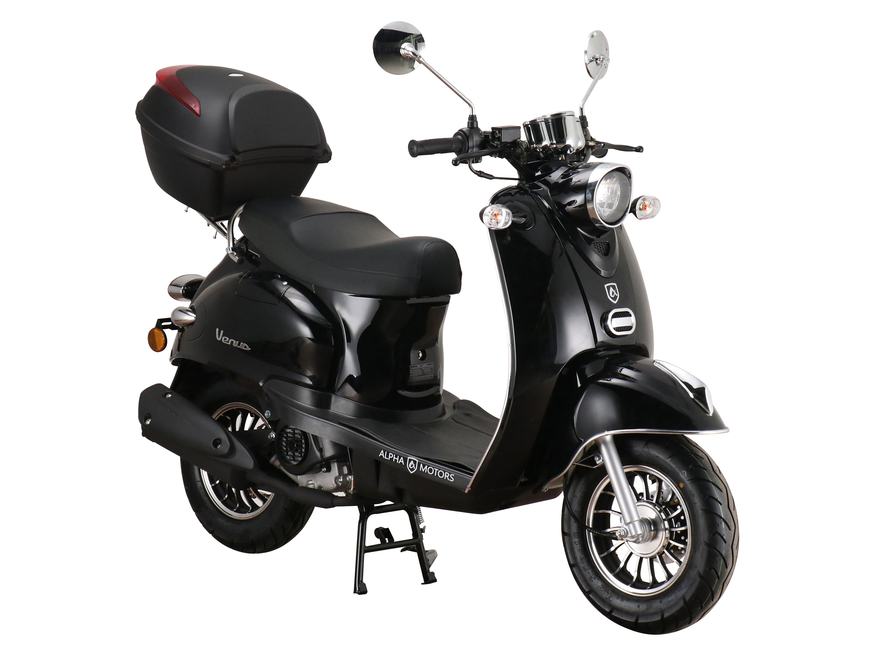 ALPHA MOTORS Mofaroller Venus 50 ccm EURO 5 schwarz inkl. Topcase (45 km/h)''