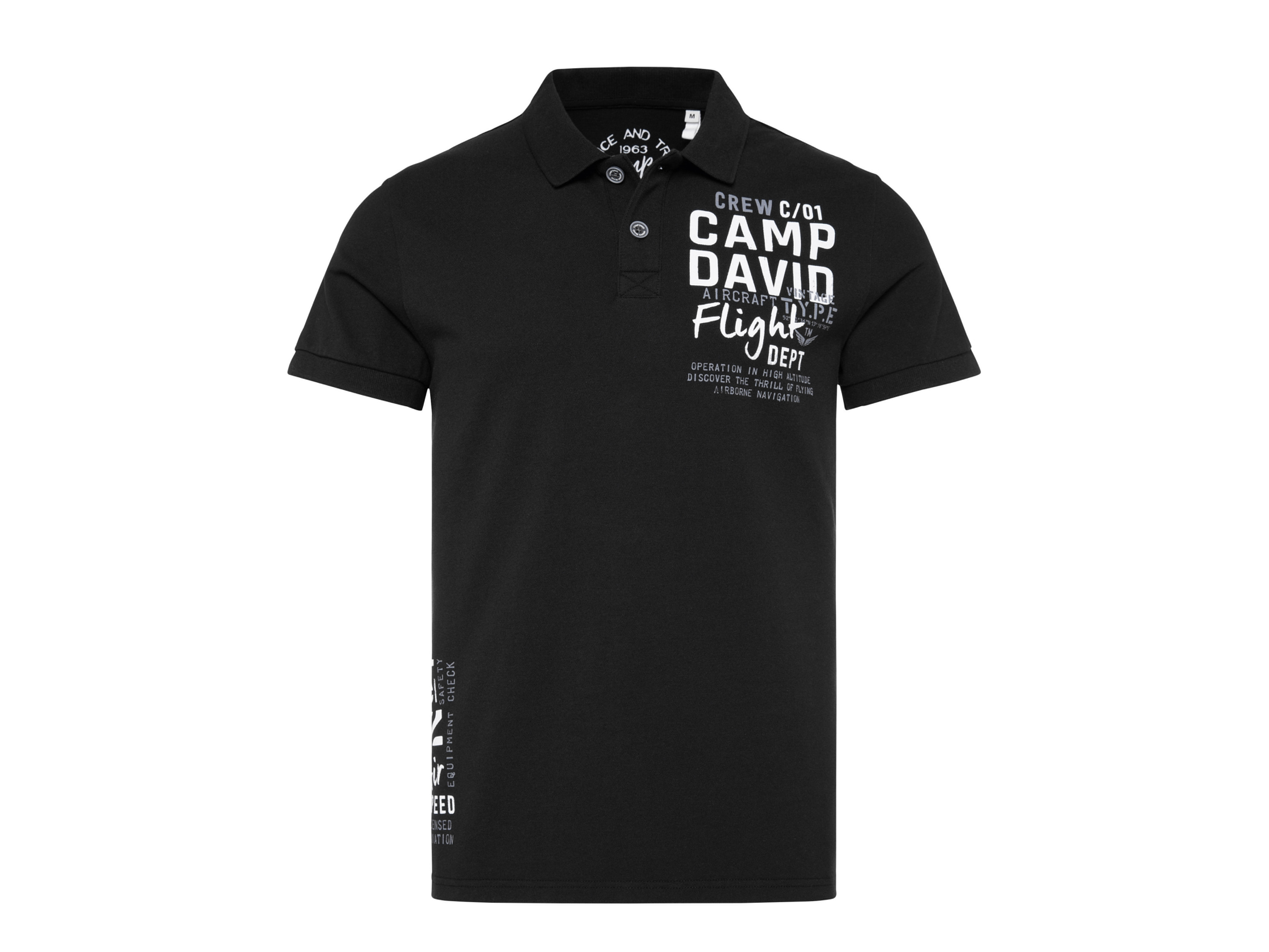 CAMP DAVID Herren Poloshirt (Schwarz, XXl)