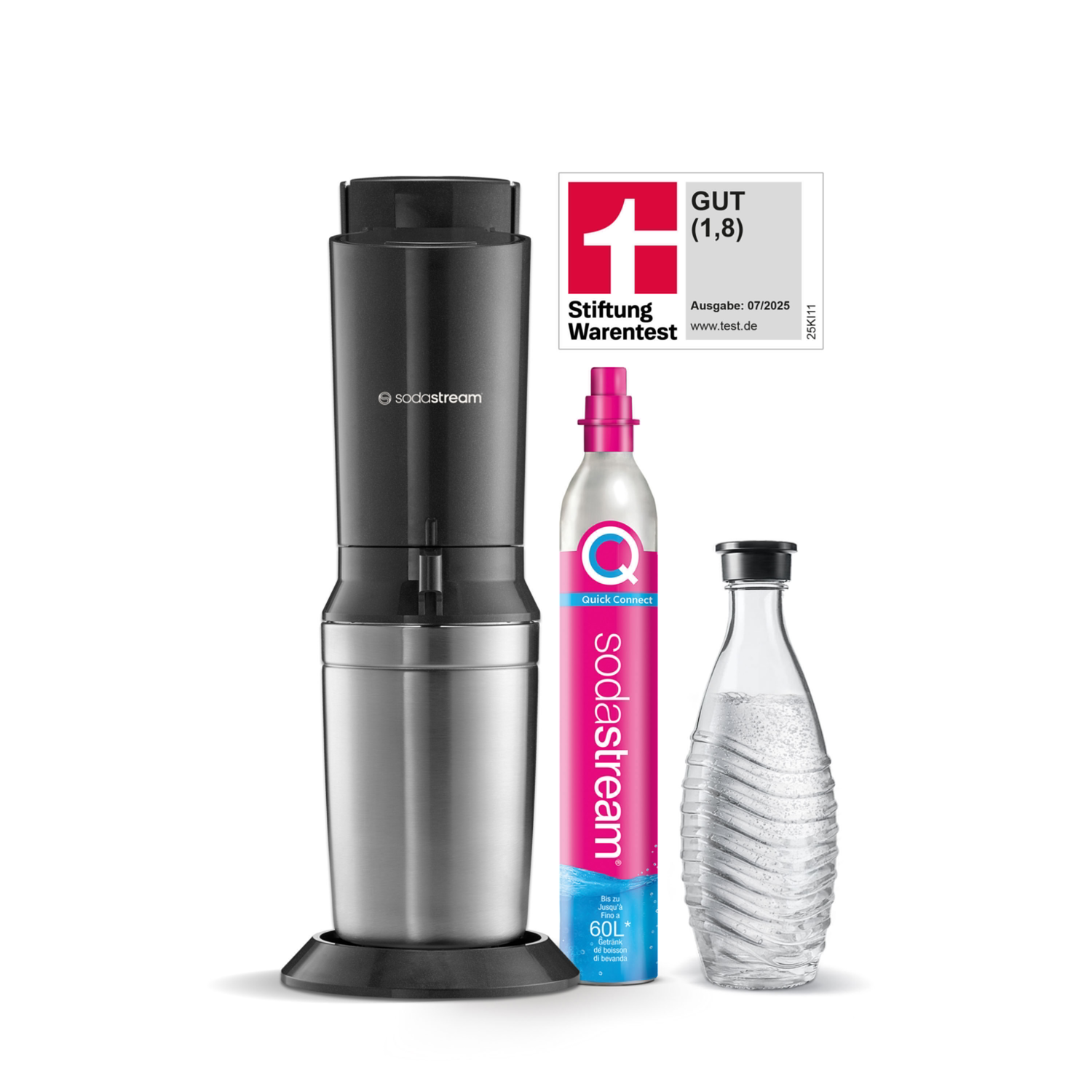 SODASTREAM »Crystal« schwarz, inkl. 0,7 L Glaskaraffe und Zylinder