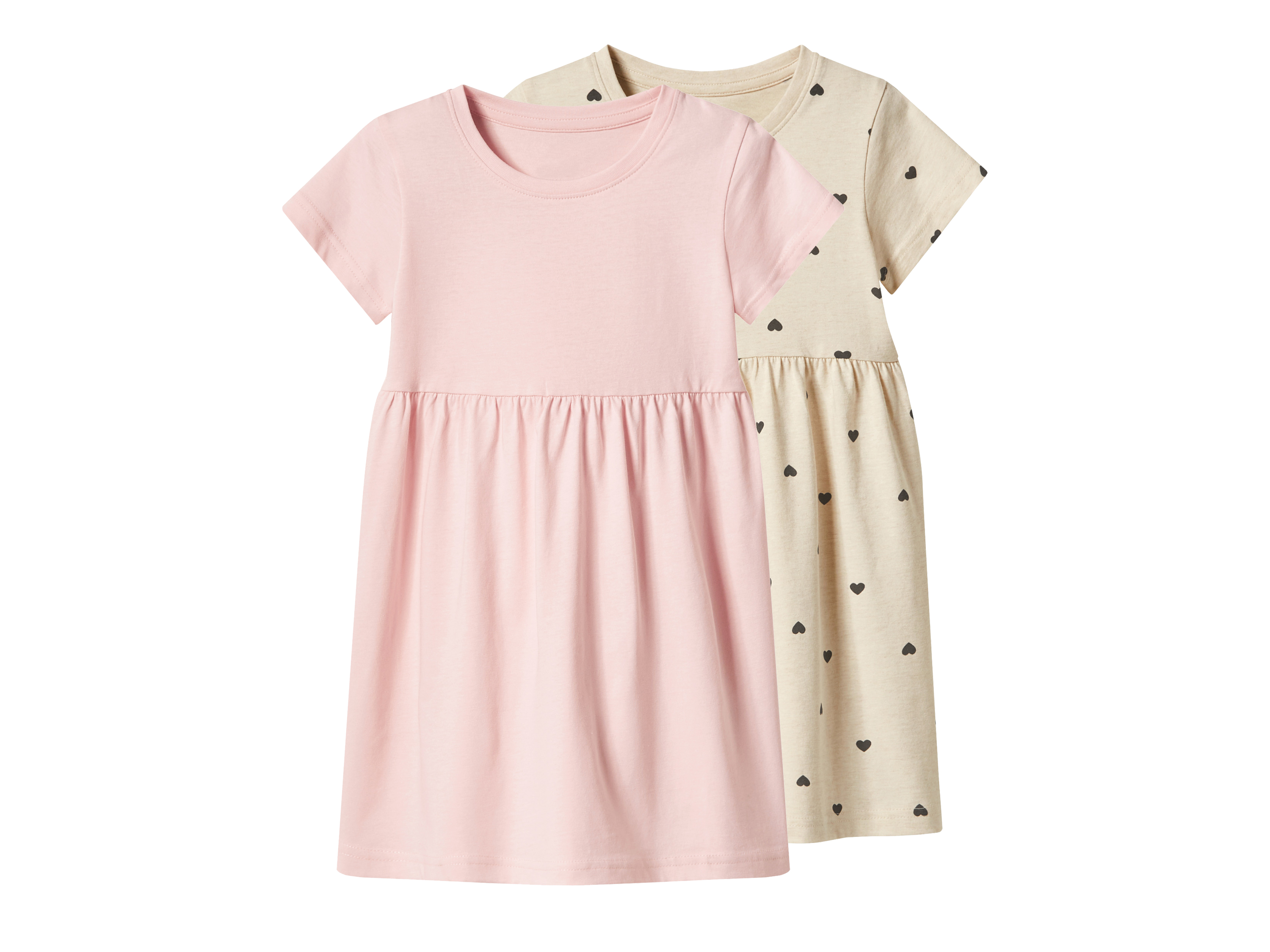lupilu® Kinder Kleider, 2 Stück (beige/rosa, 110/116)