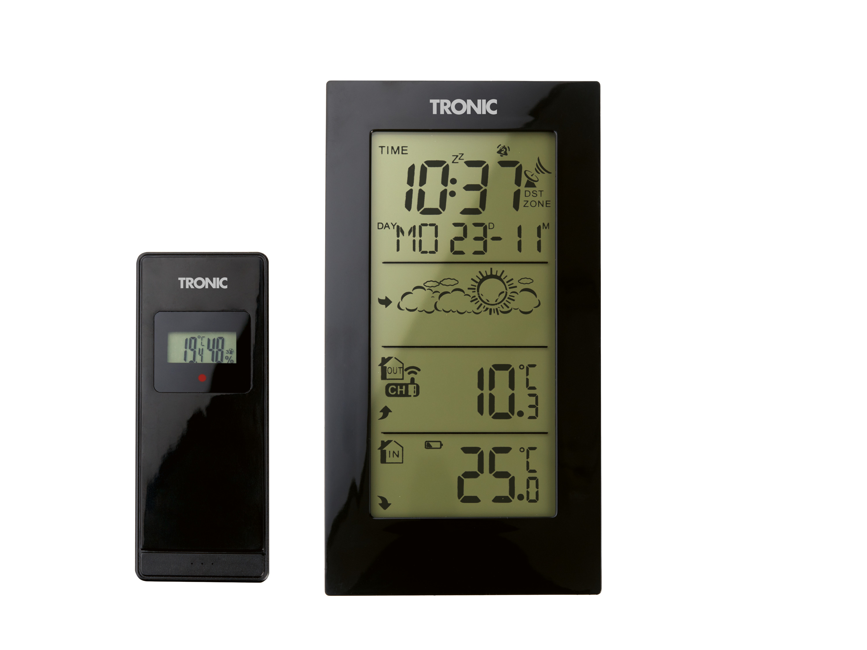 TRONIC® Funk-Wetterstation / Wetterstation (Schwarz)''