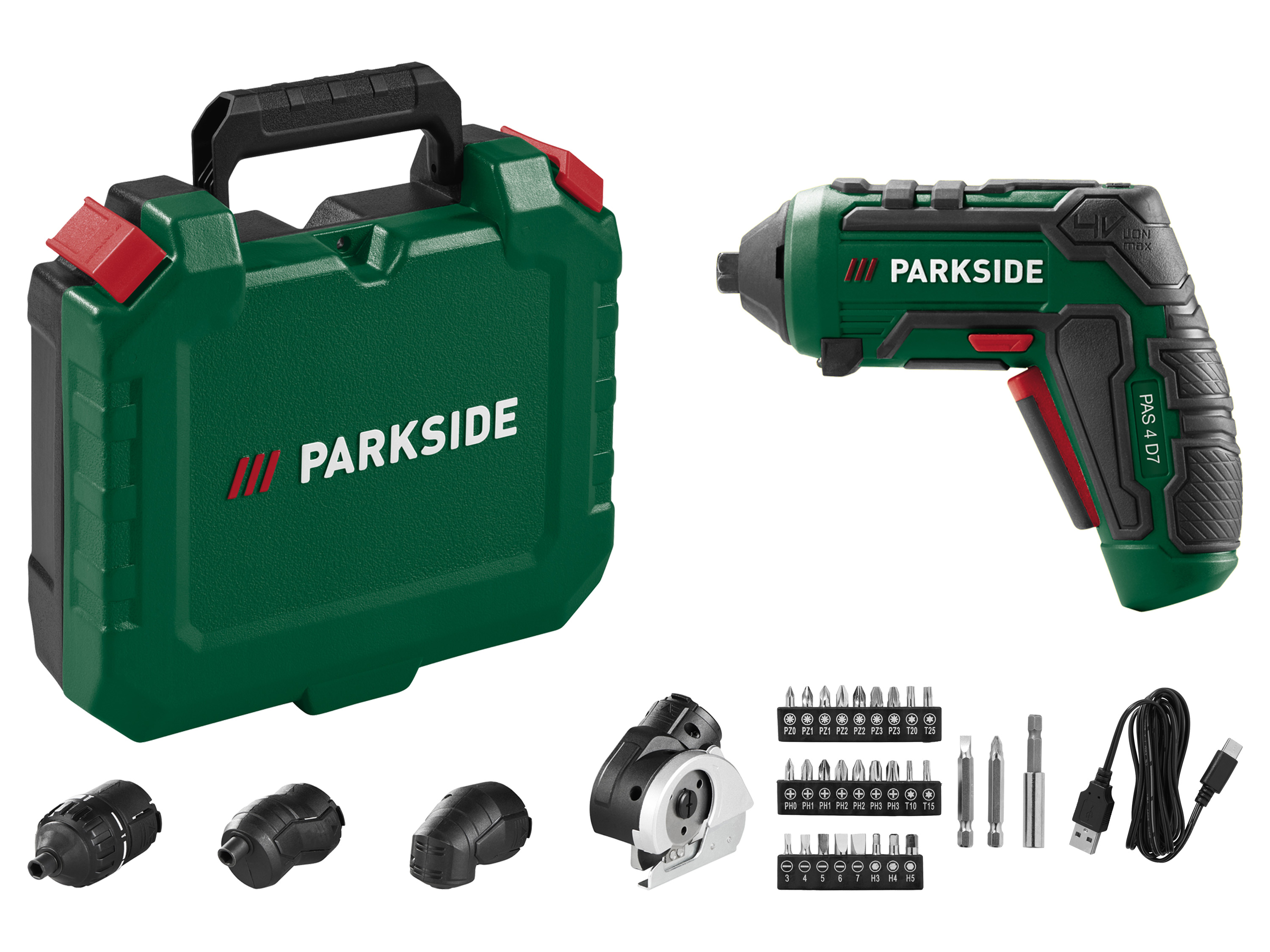 PARKSIDE® 4 V Akku-Schrauber 4 in 1 »PAS 4 D7«, mit Akku ohne Netzadapter