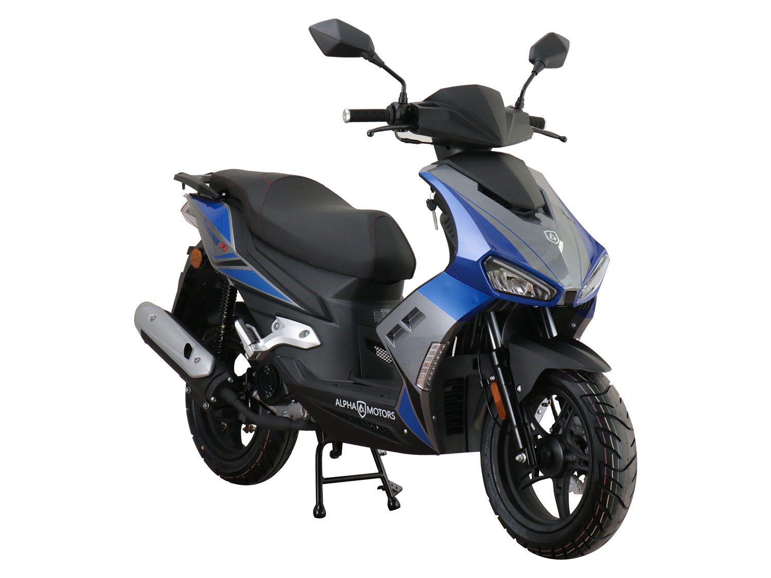 ALPHA MOTORS Mofaroller Mustang FI 50 ccm EURO 5 (45 km/h, blau-grau)