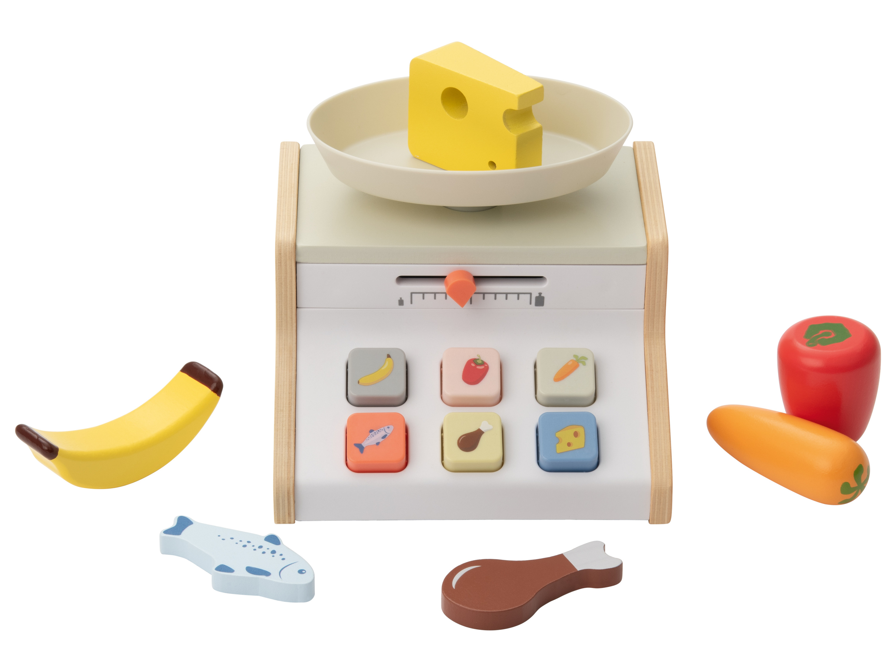 LUPILU® Kassen-Set / Waagen-Set / Lebensmittelkisten-Set / Einkaufskorb (Waage)